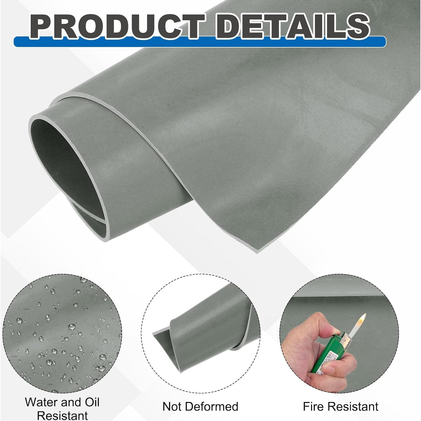 MECCANIXITY Silicone Rubber Sheet 1/16" Thick x 12" Wide x 12" Long, Anti-Slip Gasket Material Silicone Mats for Crafts, Pads, Seal, Bumpers,Cushioning,DIY Material,Grey