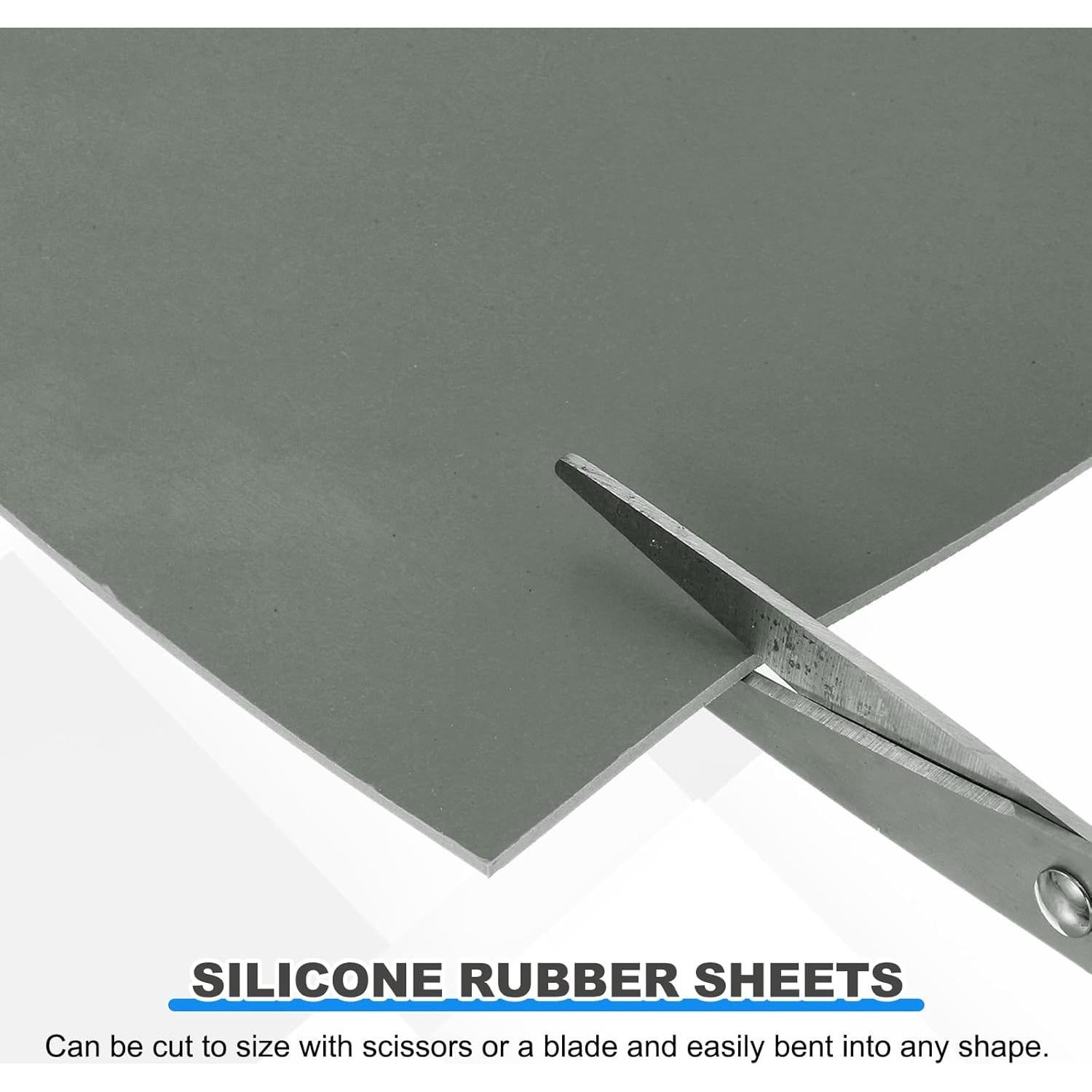MECCANIXITY Silicone Rubber Sheet 1/16" Thick x 12" Wide x 12" Long, Anti-Slip Gasket Material Silicone Mats for Crafts, Pads, Seal, Bumpers,Cushioning,DIY Material,Grey