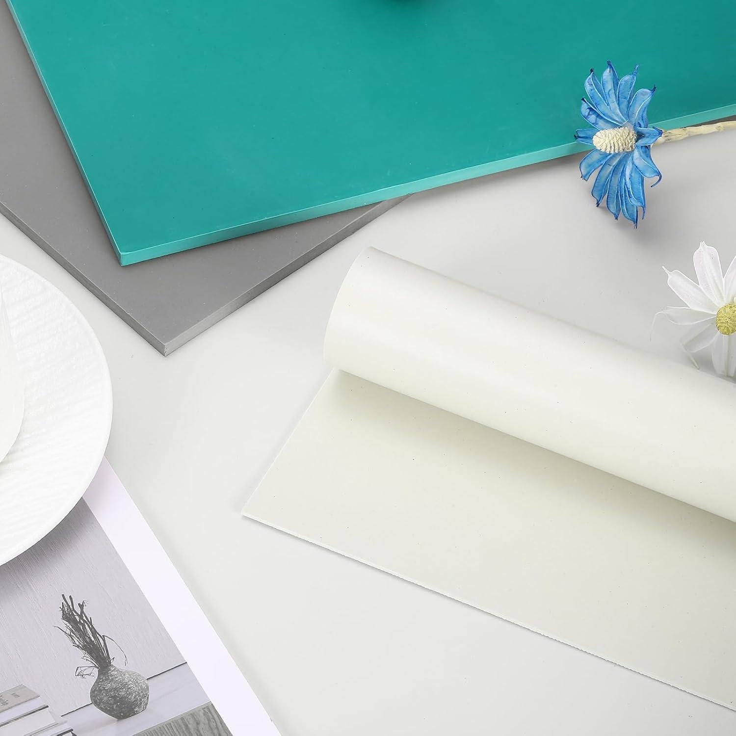 MECCANIXITY Silicone Rubber Sheet 1/16" Thick x 12" Wide x 12" Long, Anti-Slip Gasket Material Silicone Mats for Crafts, Pads, Seal, Bumpers,Cushioning,DIY Material,Grey