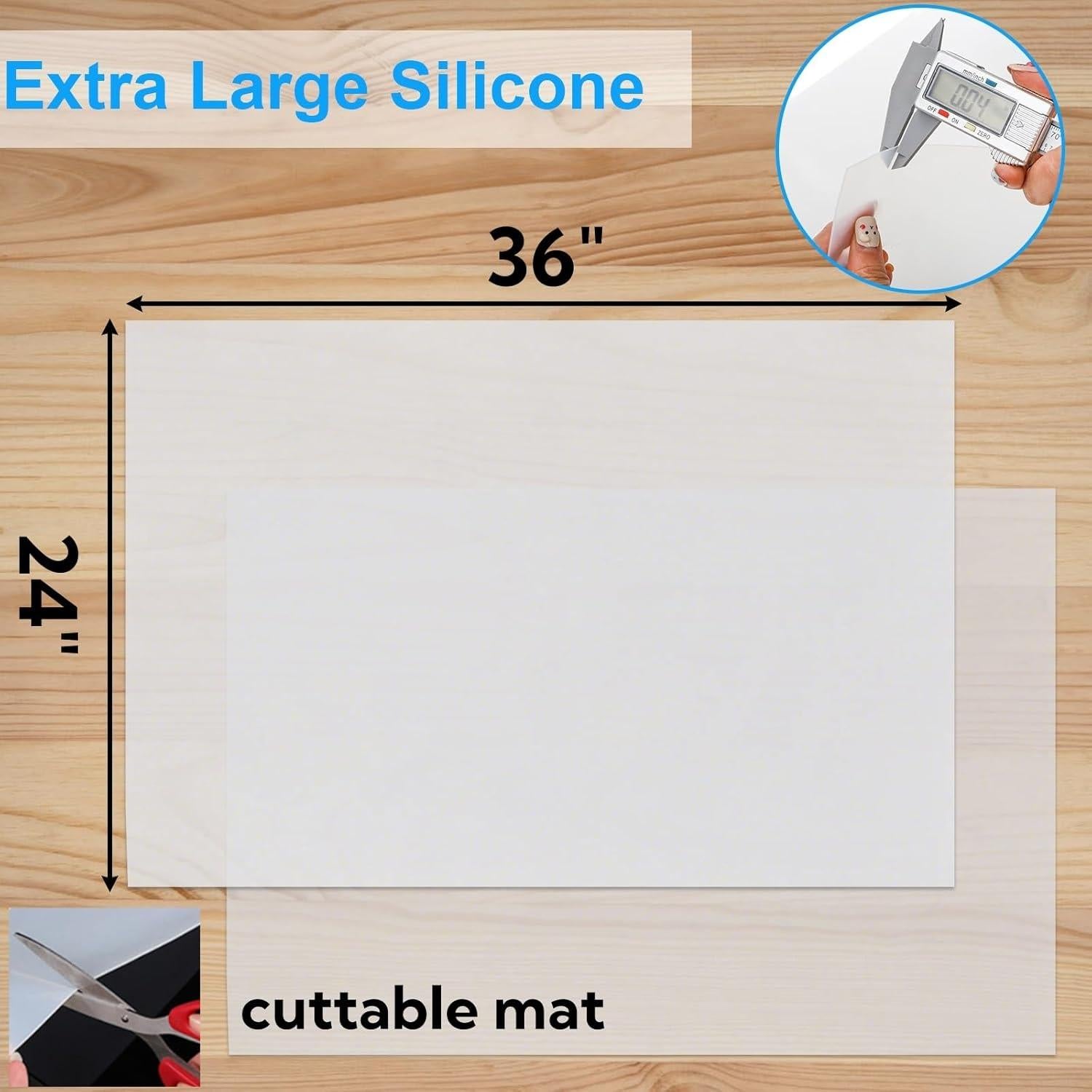 Paquete de 2 Tapetes de Silicona Extra Grande Tlence 91.44x60.96cm