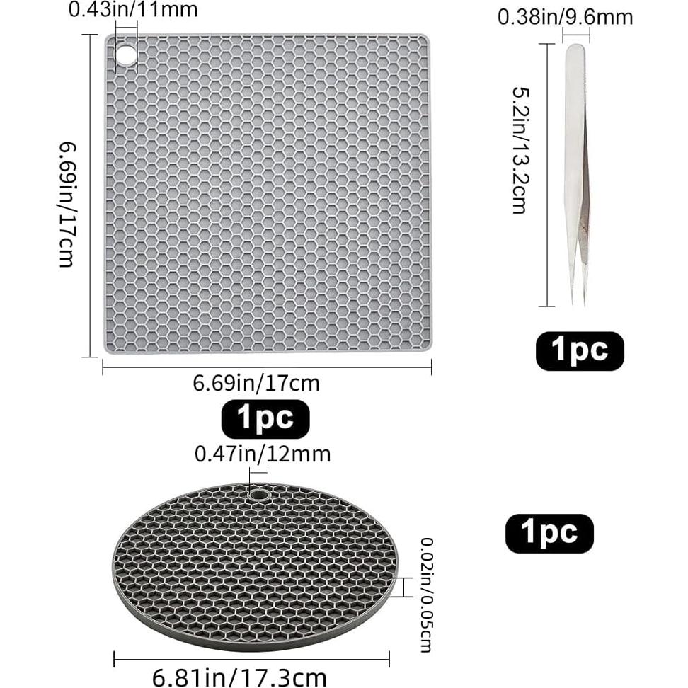 Tapetes de Silicona para Doming GORGECRAFT Redondos y Cuadrados