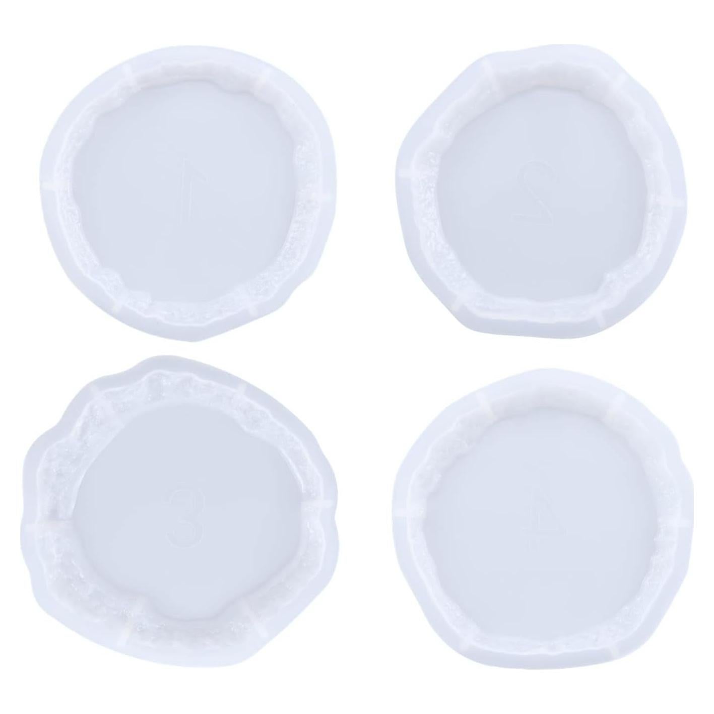 Moldes de Silicona para Posavasos Dofaxgo - 4 Piezas Geoda