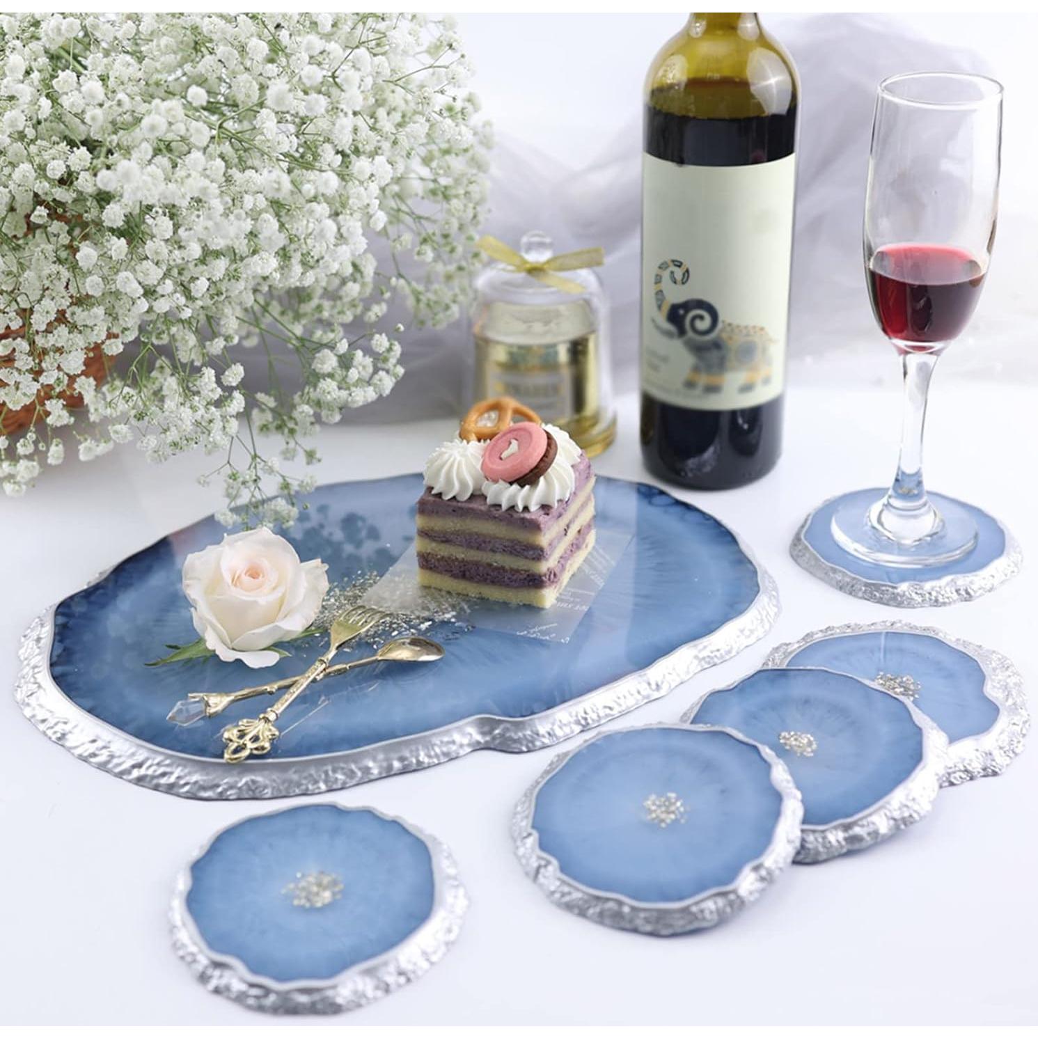 Moldes de Silicona para Posavasos Dofaxgo - 4 Piezas Geoda