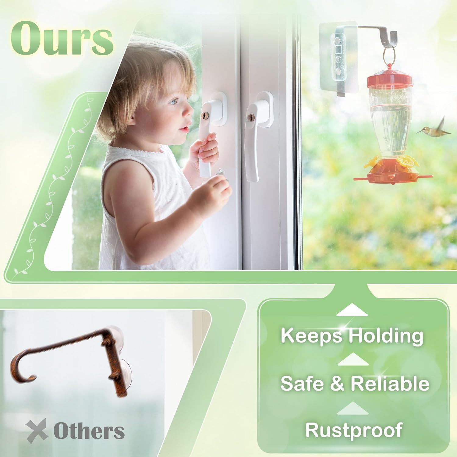 Soporte para Alimentador de Aves en Ventana Qiang Ni - 4 Ganchos