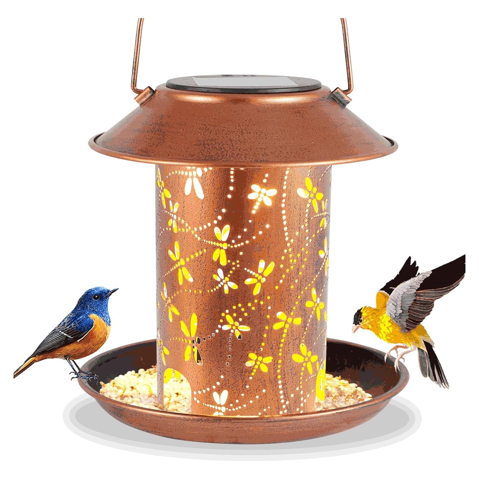 Comedero para Aves Solar Tepaken Libélula 0.91kg Metal