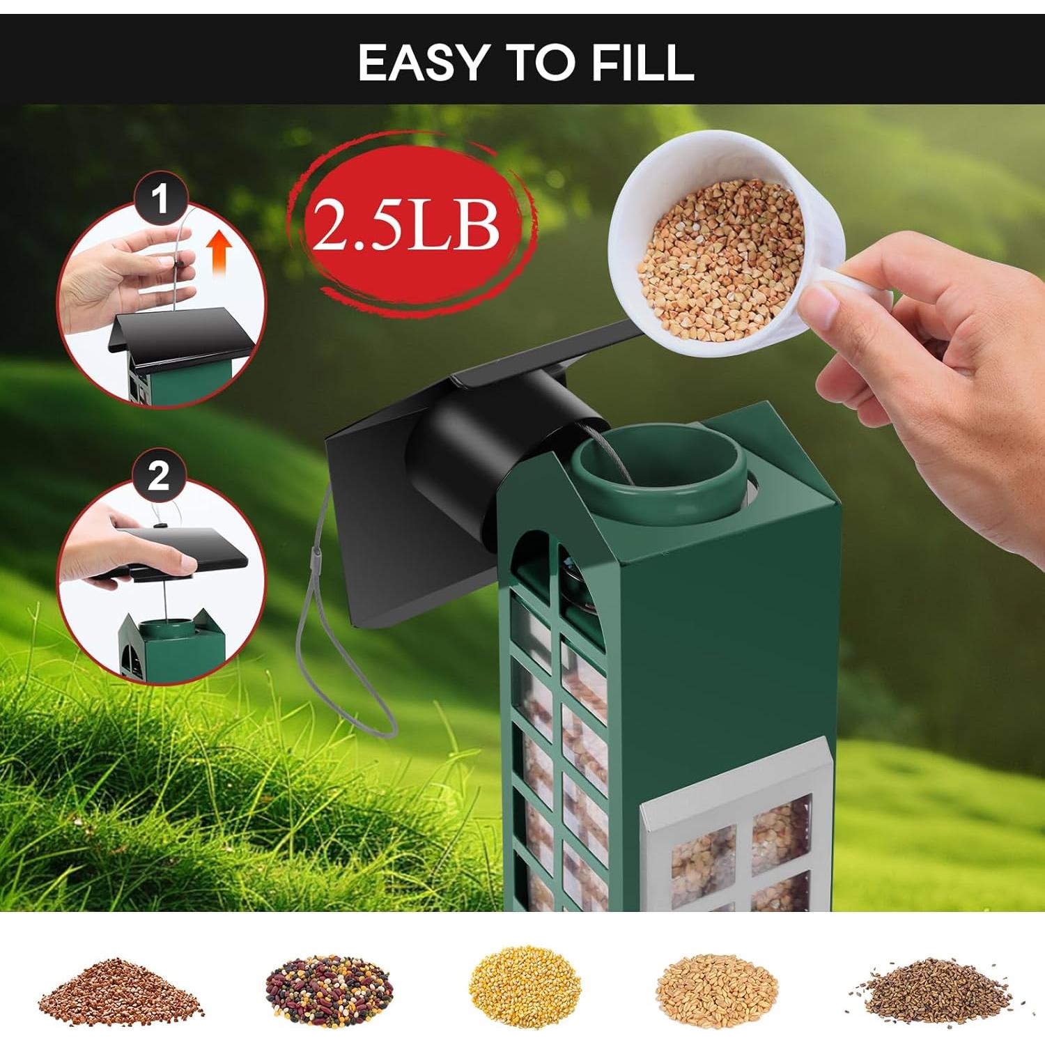 Comedero para Aves THKFUL a Prueba de Ardillas 1.13 kg