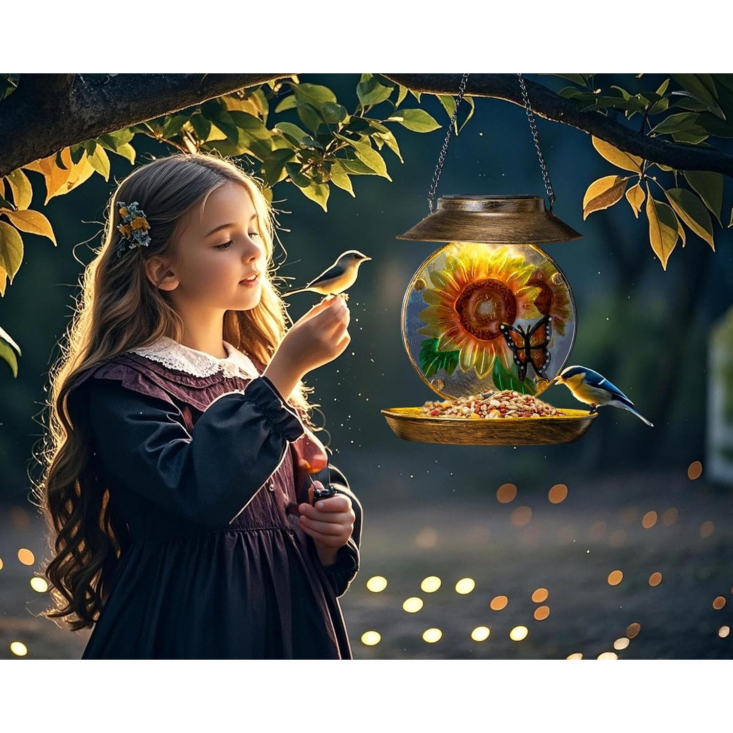 Comedero de Aves Solar VESTCDF Girasoles y Mariposas 0.64 kg