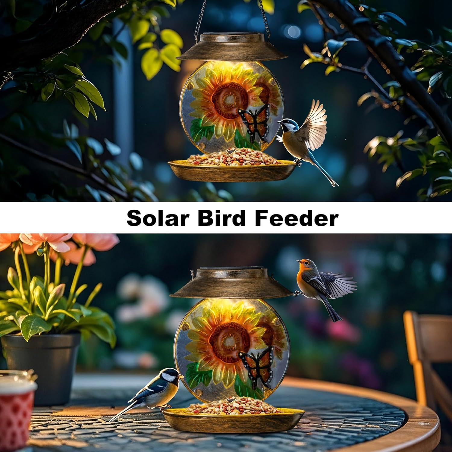 Comedero de Aves Solar VESTCDF Girasoles y Mariposas 0.64 kg