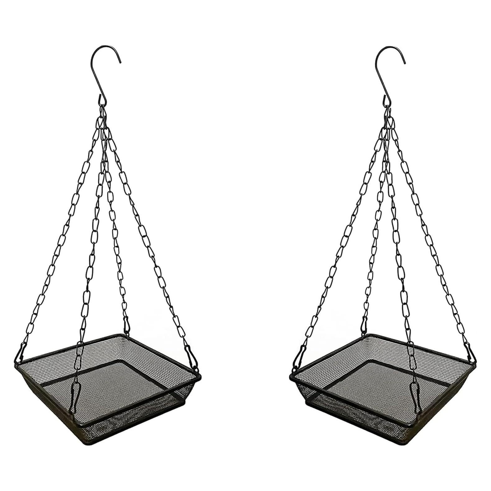 Paquete de 2 bandejas colgantes para aves WOWARE de metal