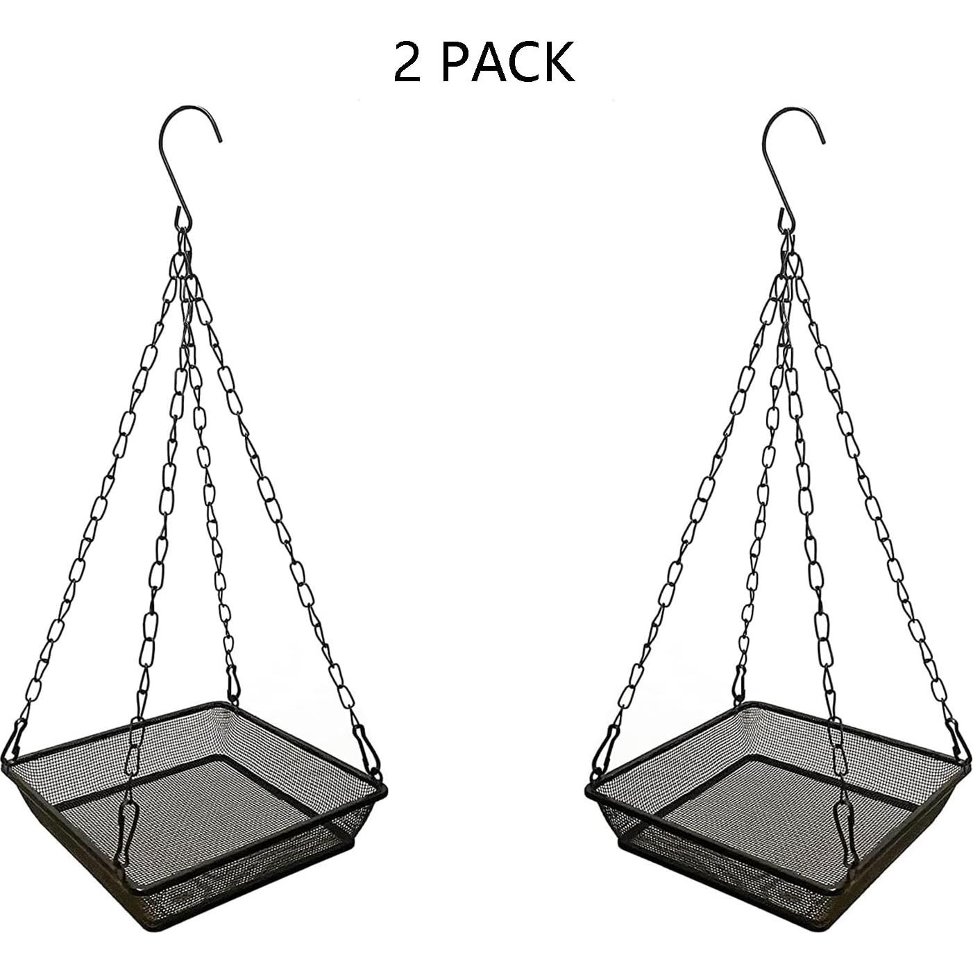 Paquete de 2 bandejas colgantes para aves WOWARE de metal