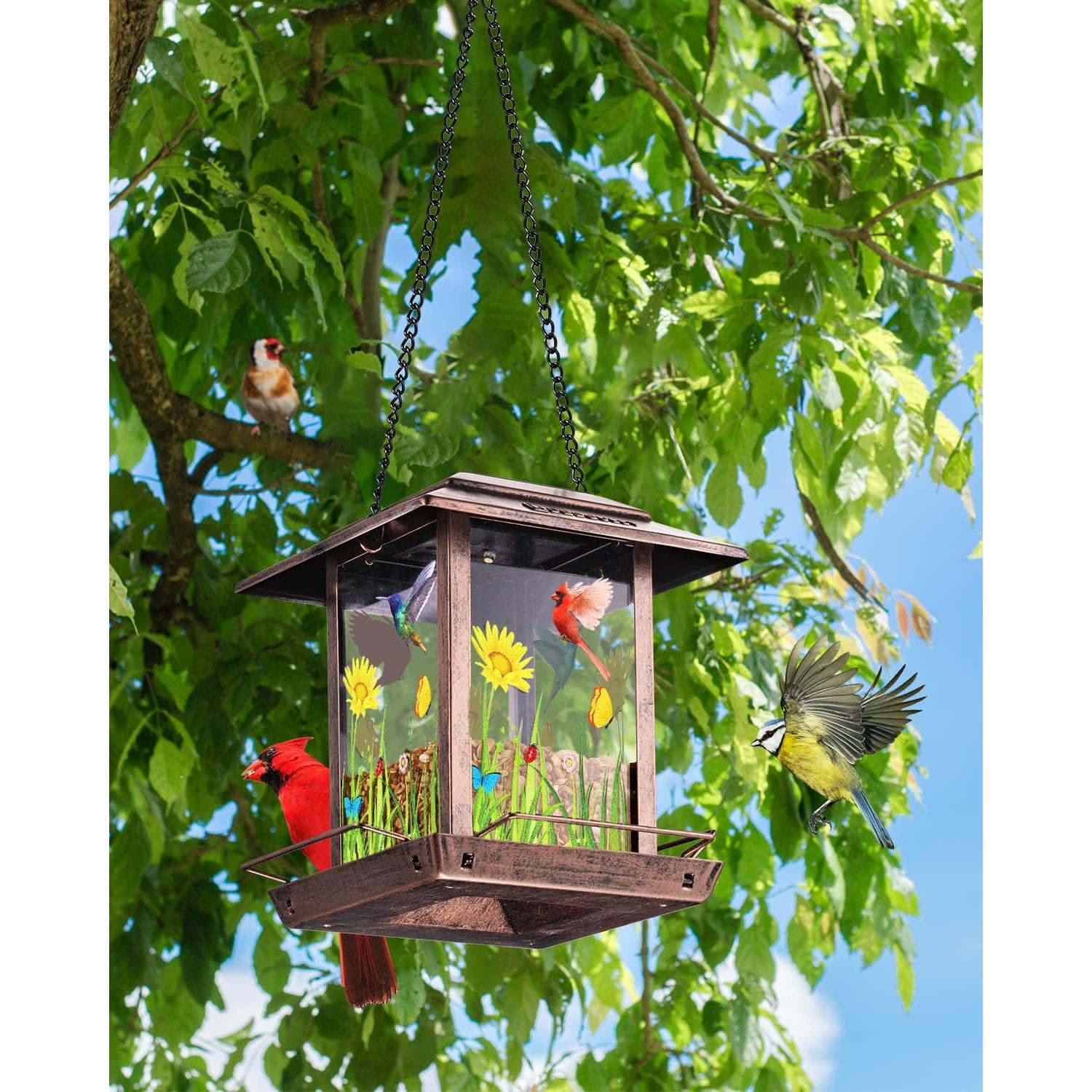 Comedero de Aves Solar DesGully 1.13 kg Metal Cobre Vintage