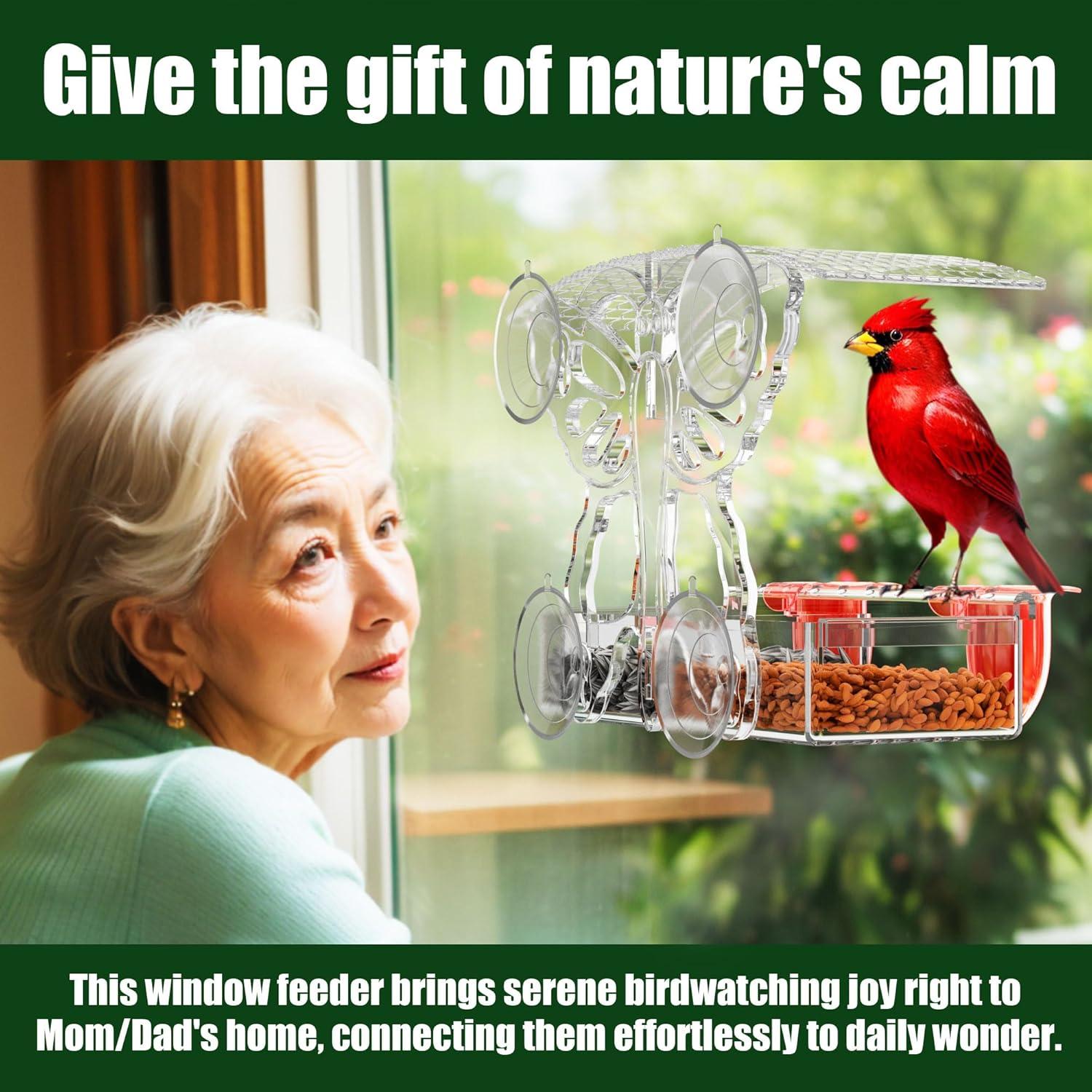 Comedero para Aves de Ventana THYWLZZ Mariposa Transparente