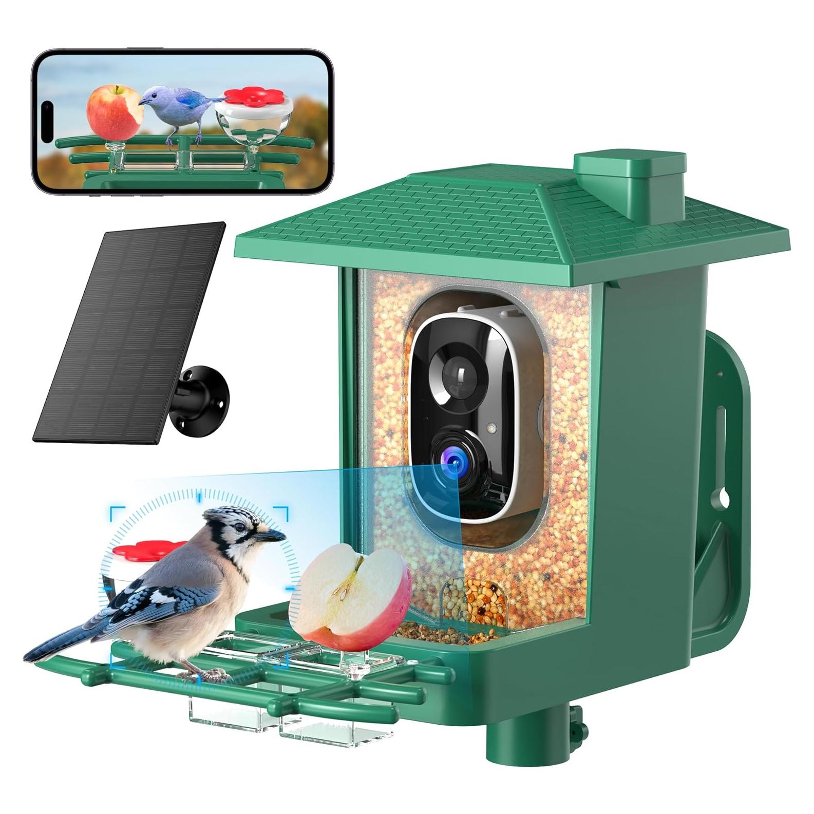 Comedero Inteligente para Aves VIMKIM con Cámara Solar 2K HD