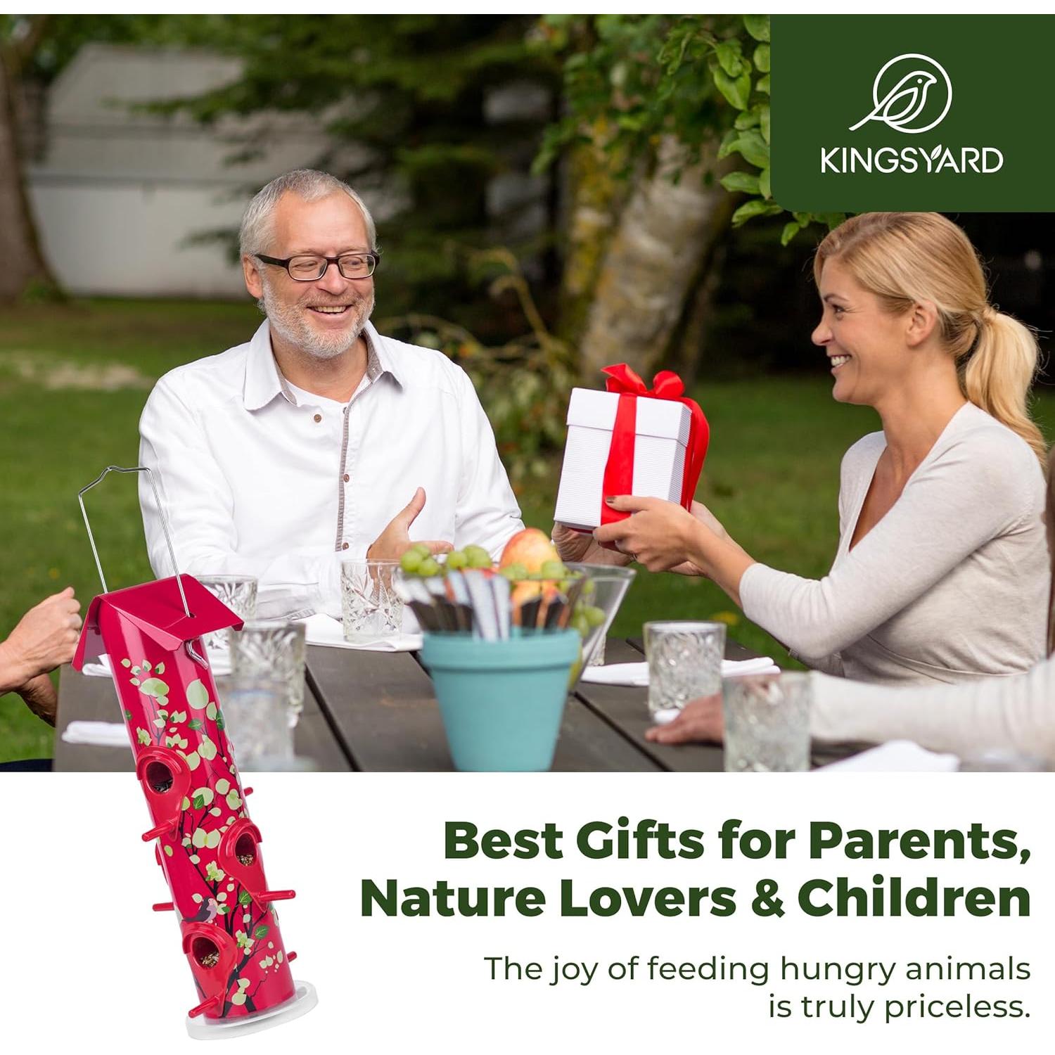 Comedero de Aves Colgante Kingsyard de Metal 35.56 cm Rojo