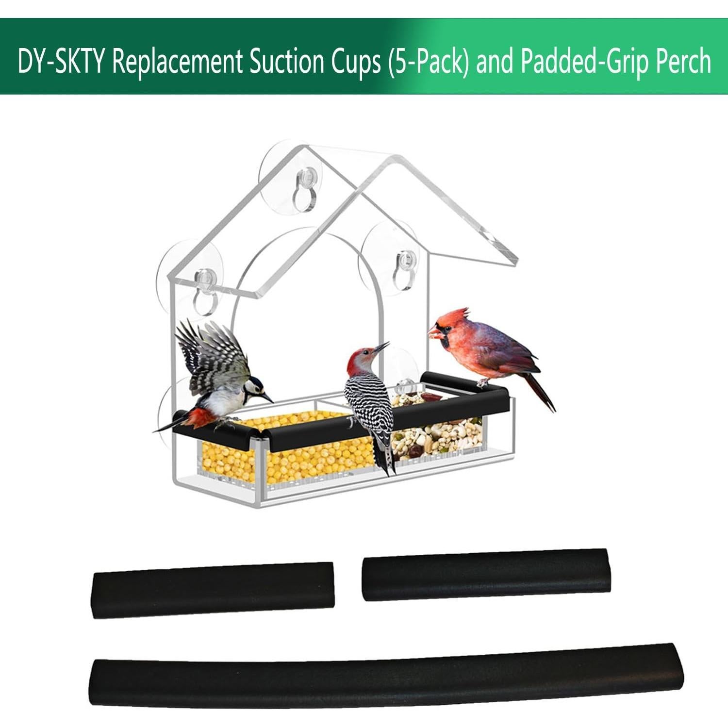 Ventosas Fuertes DY-SKTY para Comederos de Aves - Paquete de 5