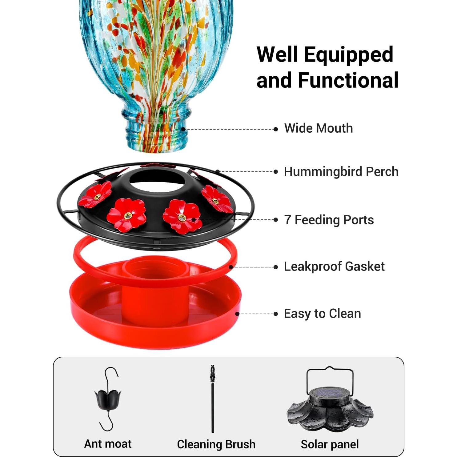 Alimentador de Colibrí Solar HouseSapp 1.4L 7 Puertos Azul