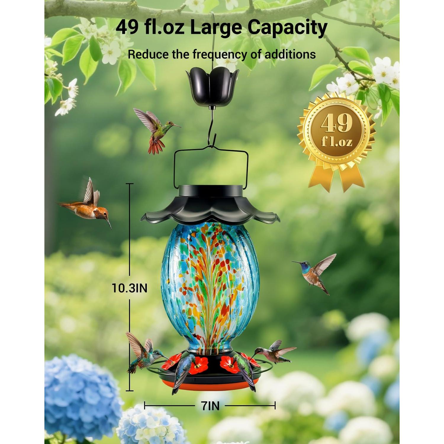 Alimentador de Colibrí Solar HouseSapp 1.4L 7 Puertos Azul