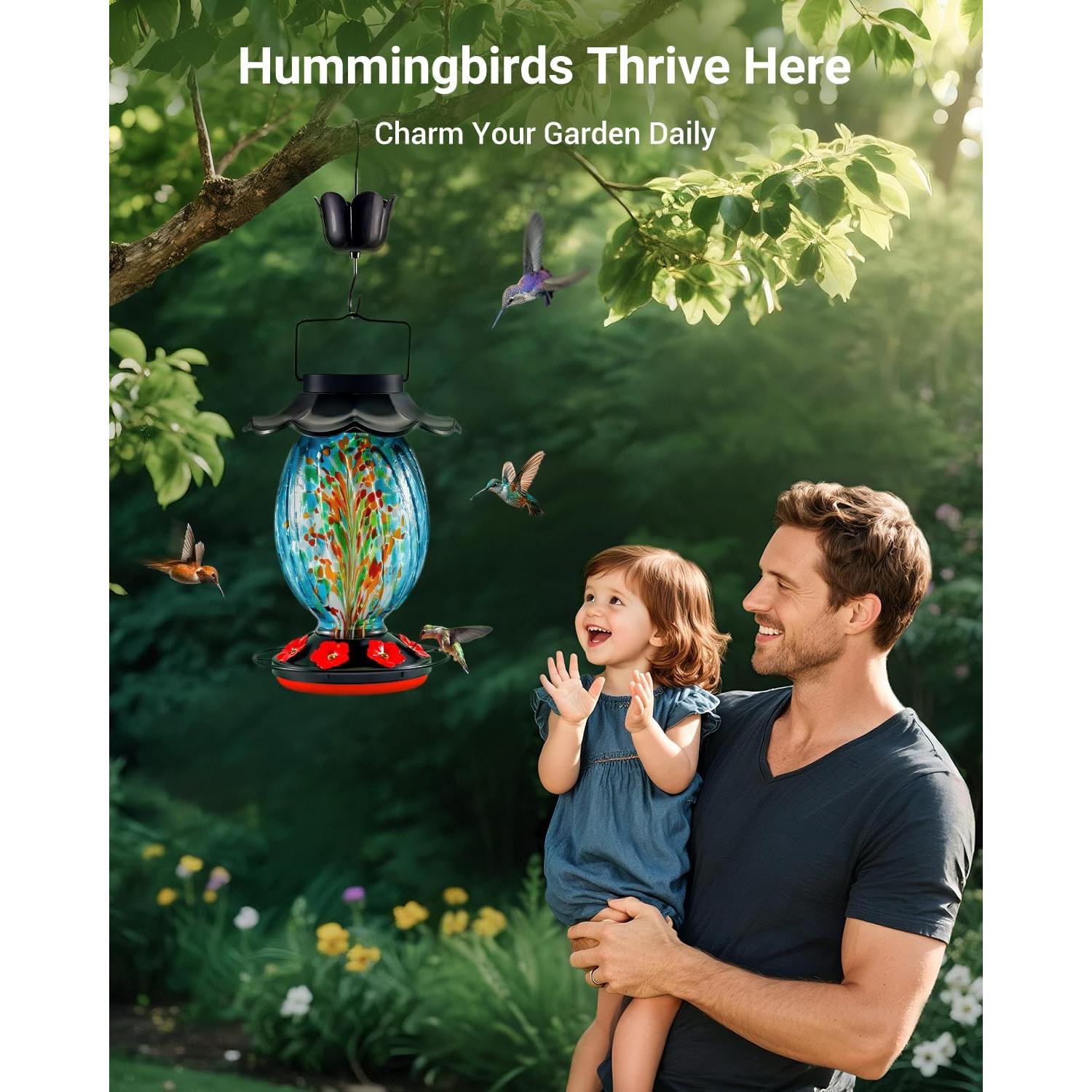 Alimentador de Colibrí Solar HouseSapp 1.4L 7 Puertos Azul