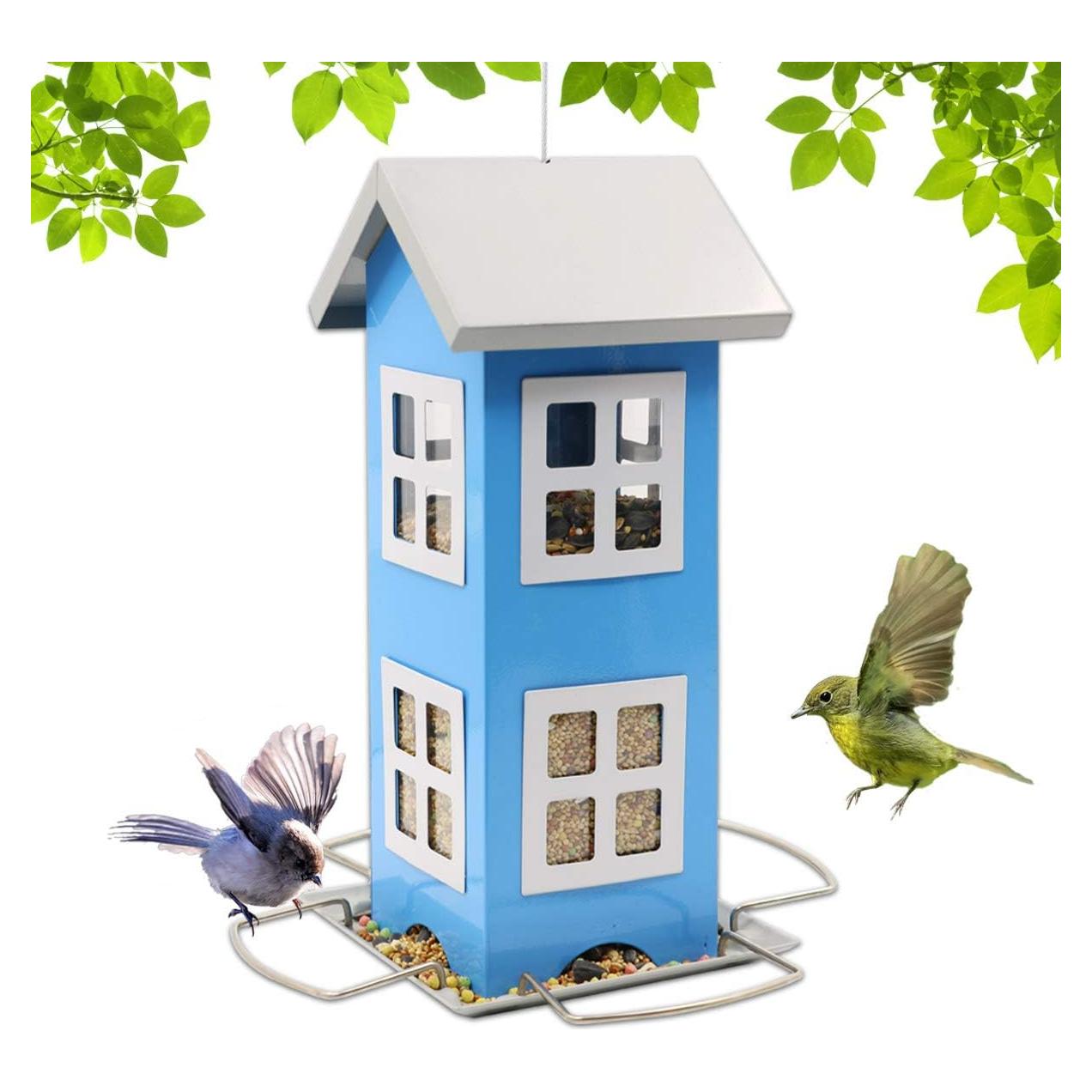 Alimentador de Aves de Metal Goodeco Azul 0.64 kg Colgante