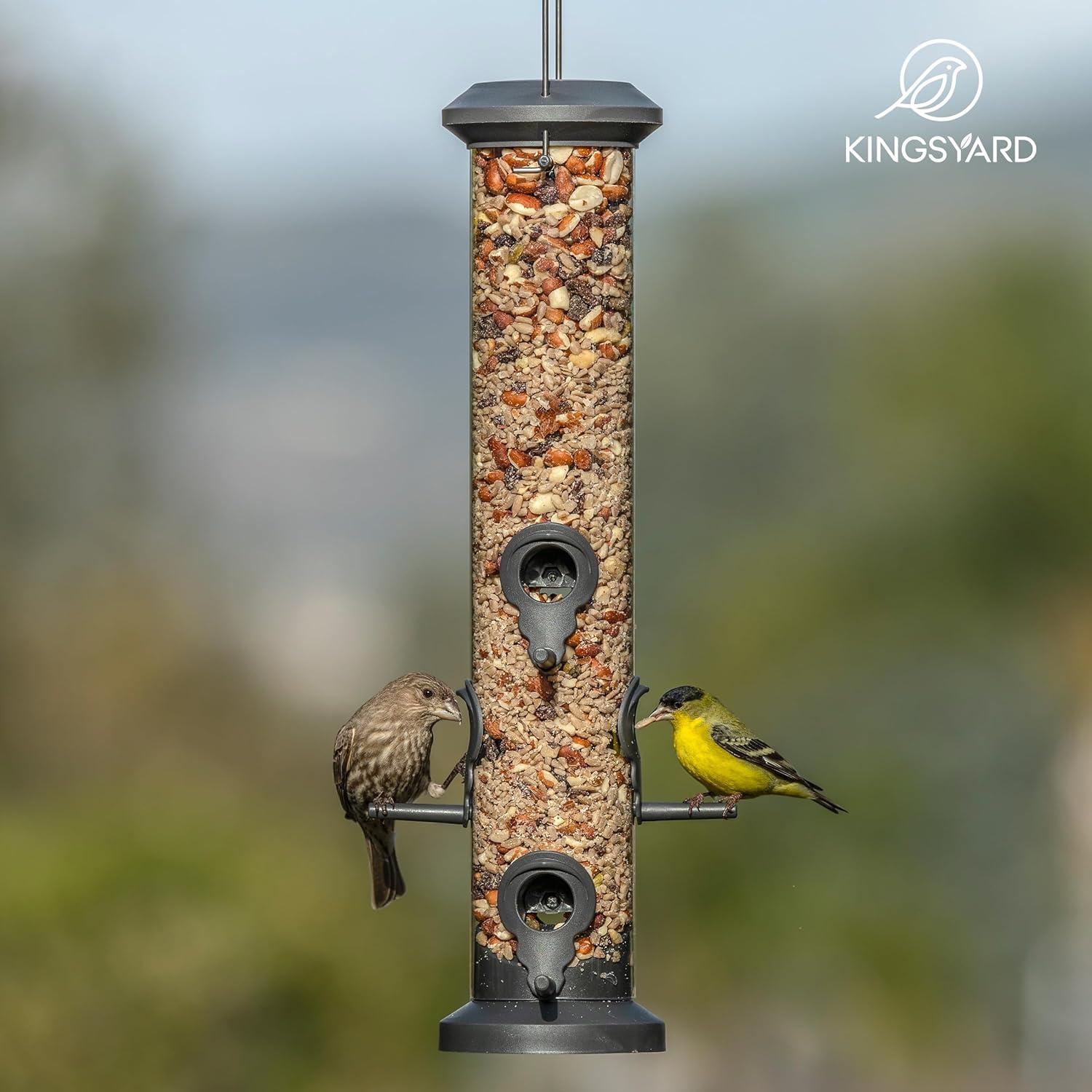 Comedero para Aves Kingsyard 2 Puertos Colgante Negro 0.91 kg