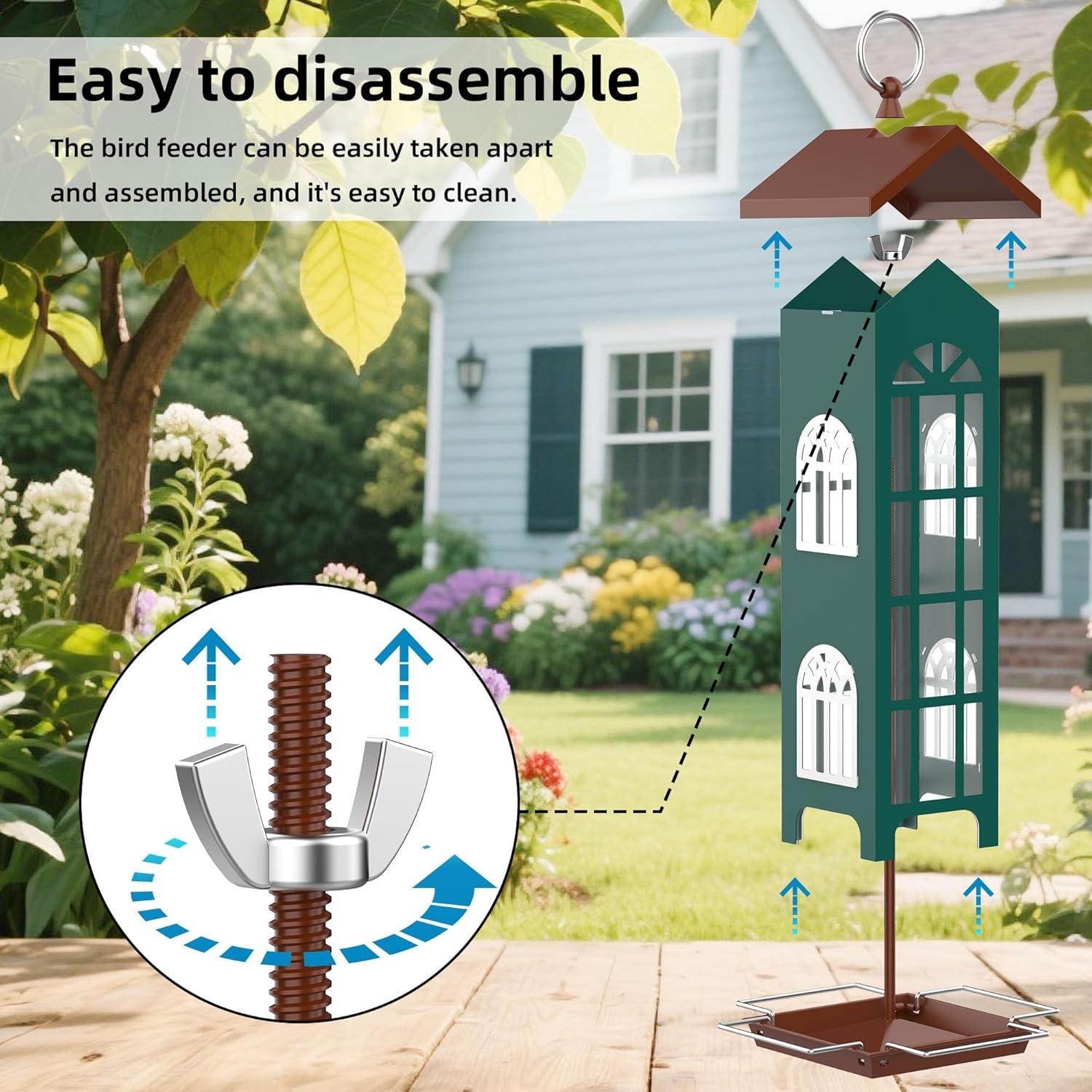 Comedero de Aves de Metal VYHAG Colgante Impermeable 0.90 kg