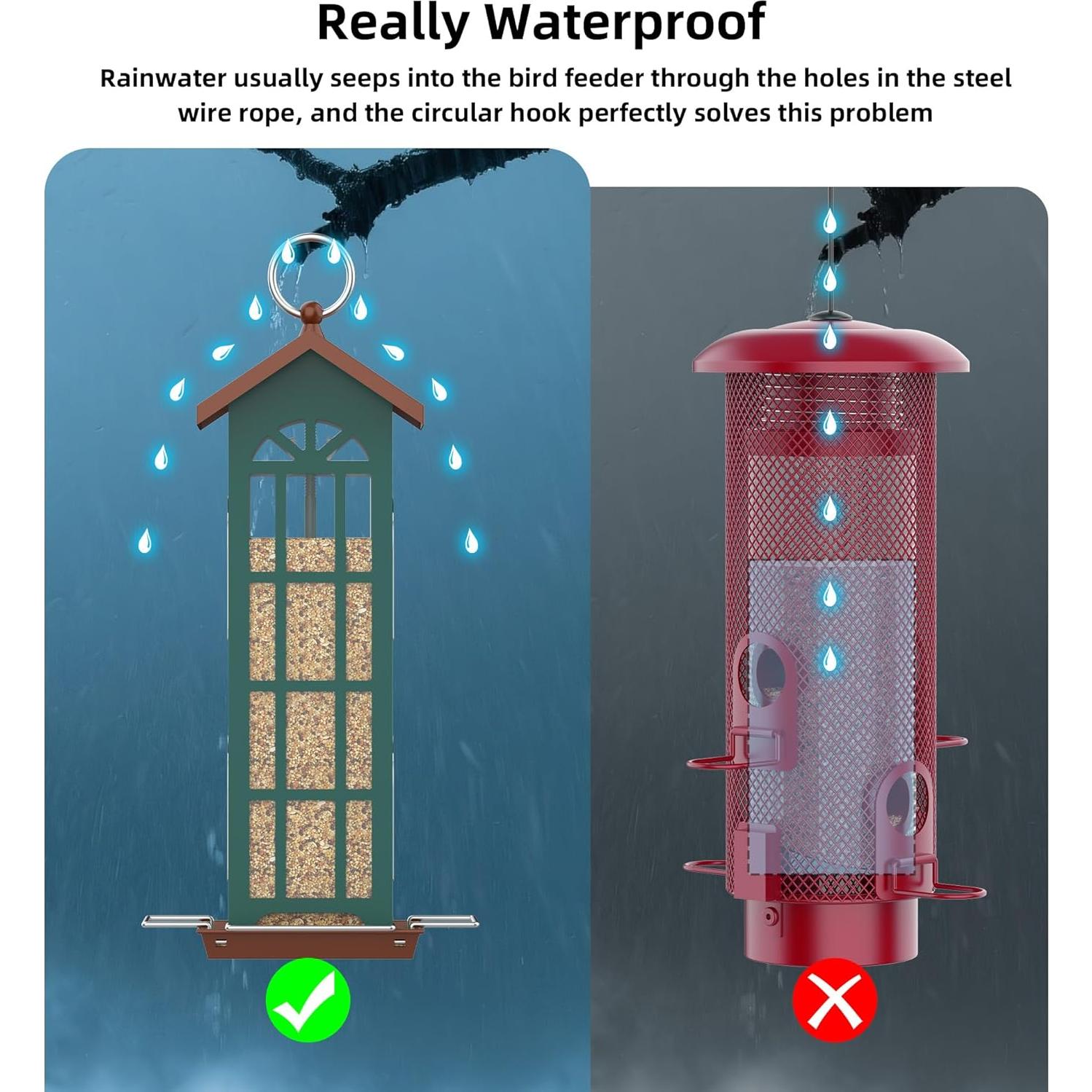 Comedero de Aves de Metal VYHAG Colgante Impermeable 0.90 kg