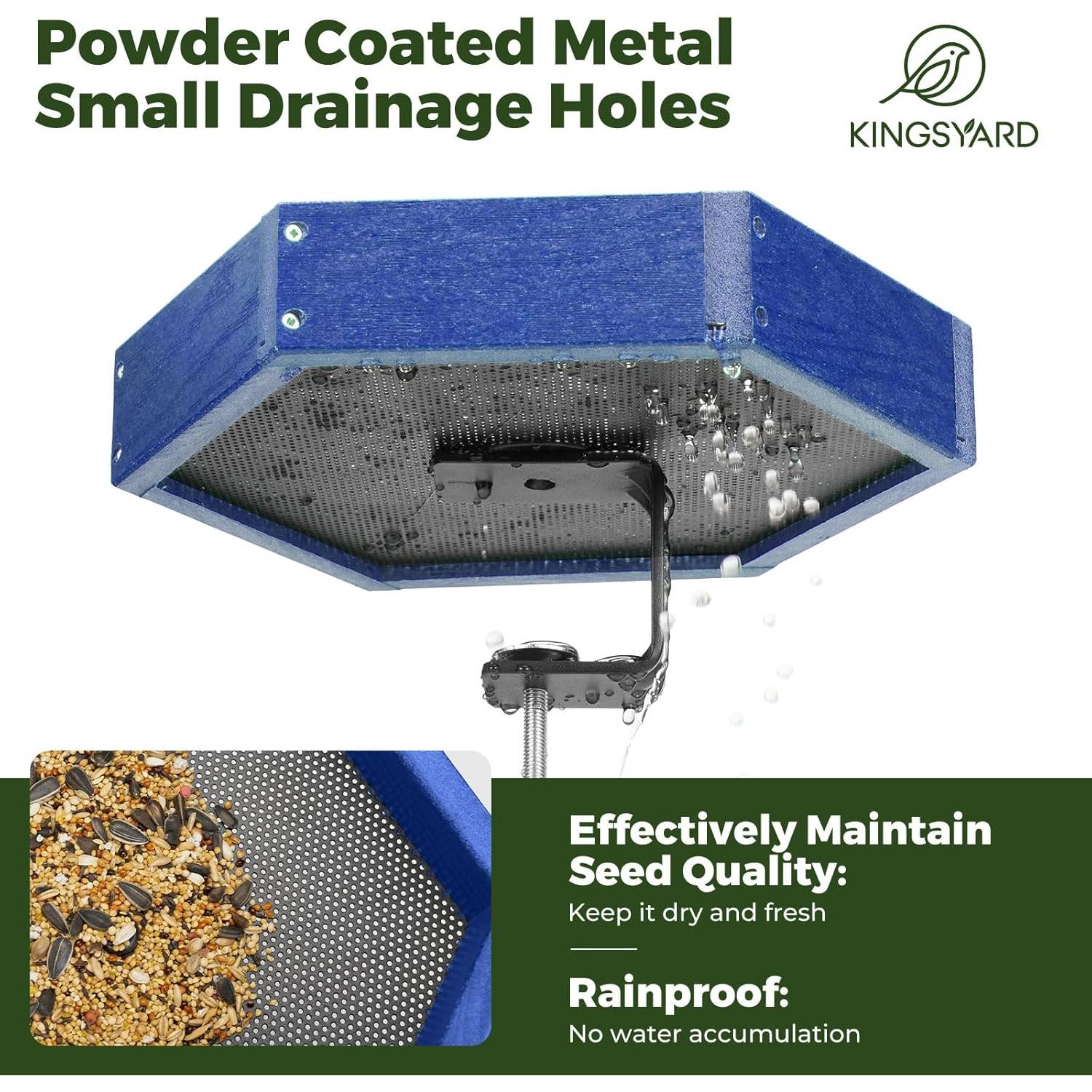 Comedero para Aves Kingsyard 1.36 kg Azul Hexagonal 27.94x24.38 cm