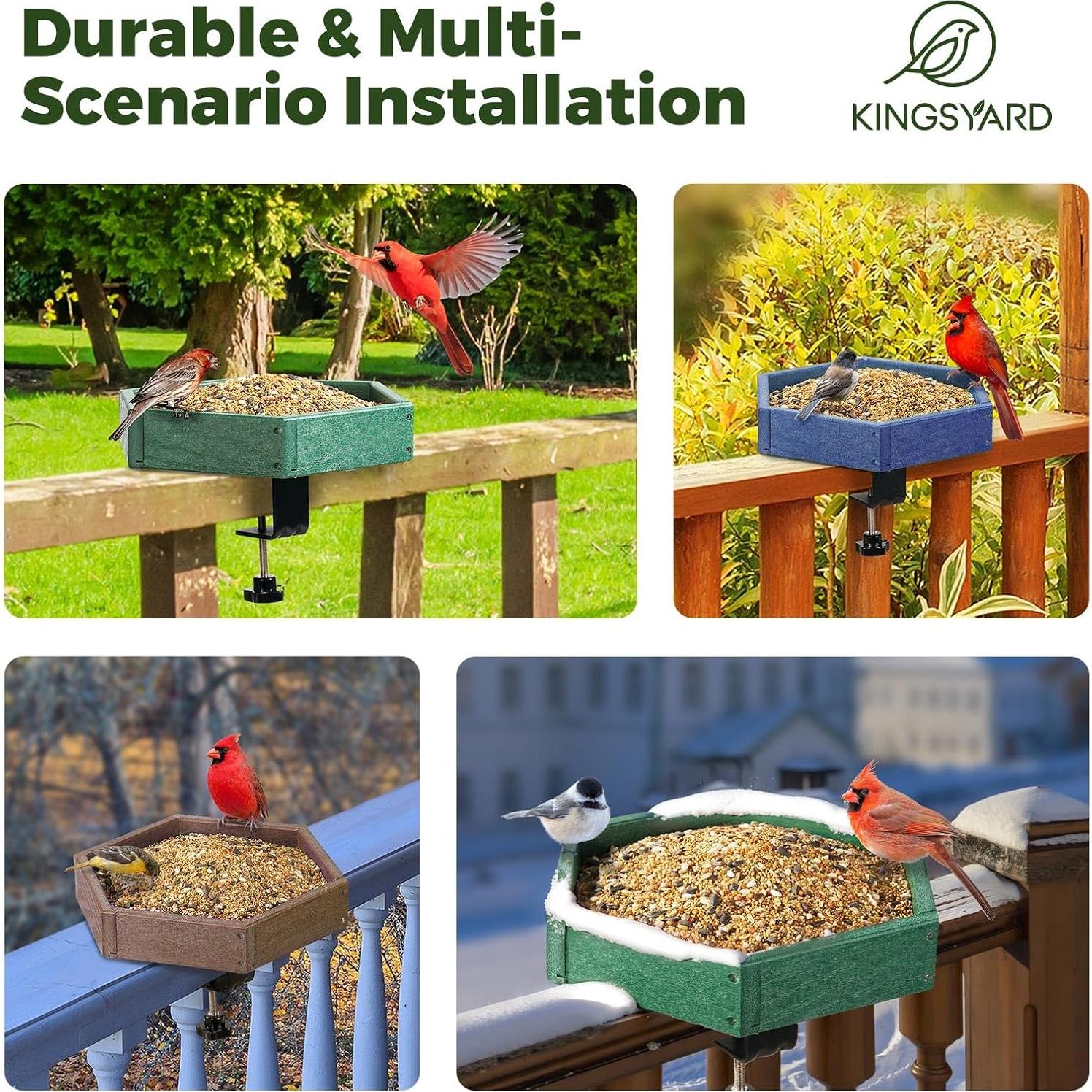 Comedero para Aves Kingsyard 1.36 kg Azul Hexagonal 27.94x24.38 cm