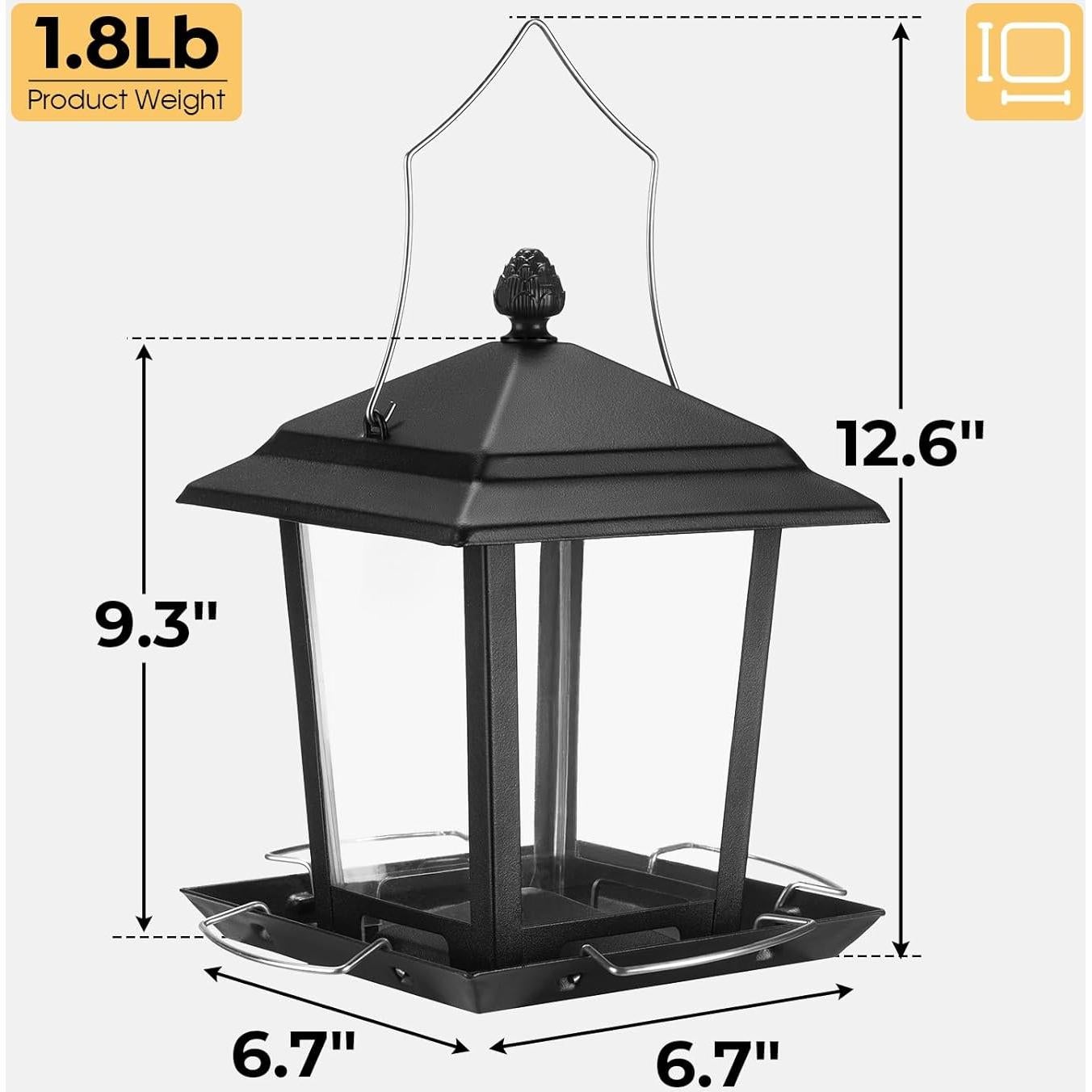 Comedero de Aves Veehoo de Metal para Colgar - 4 Puertos