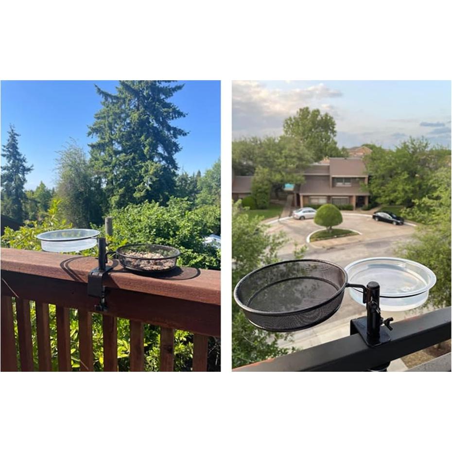 Comedero y Baño para Aves WOWARE con Soporte de Barandilla