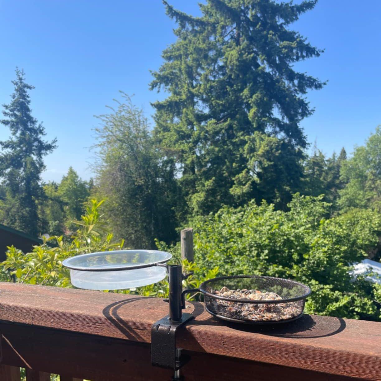 Comedero y Baño para Aves WOWARE con Soporte de Barandilla