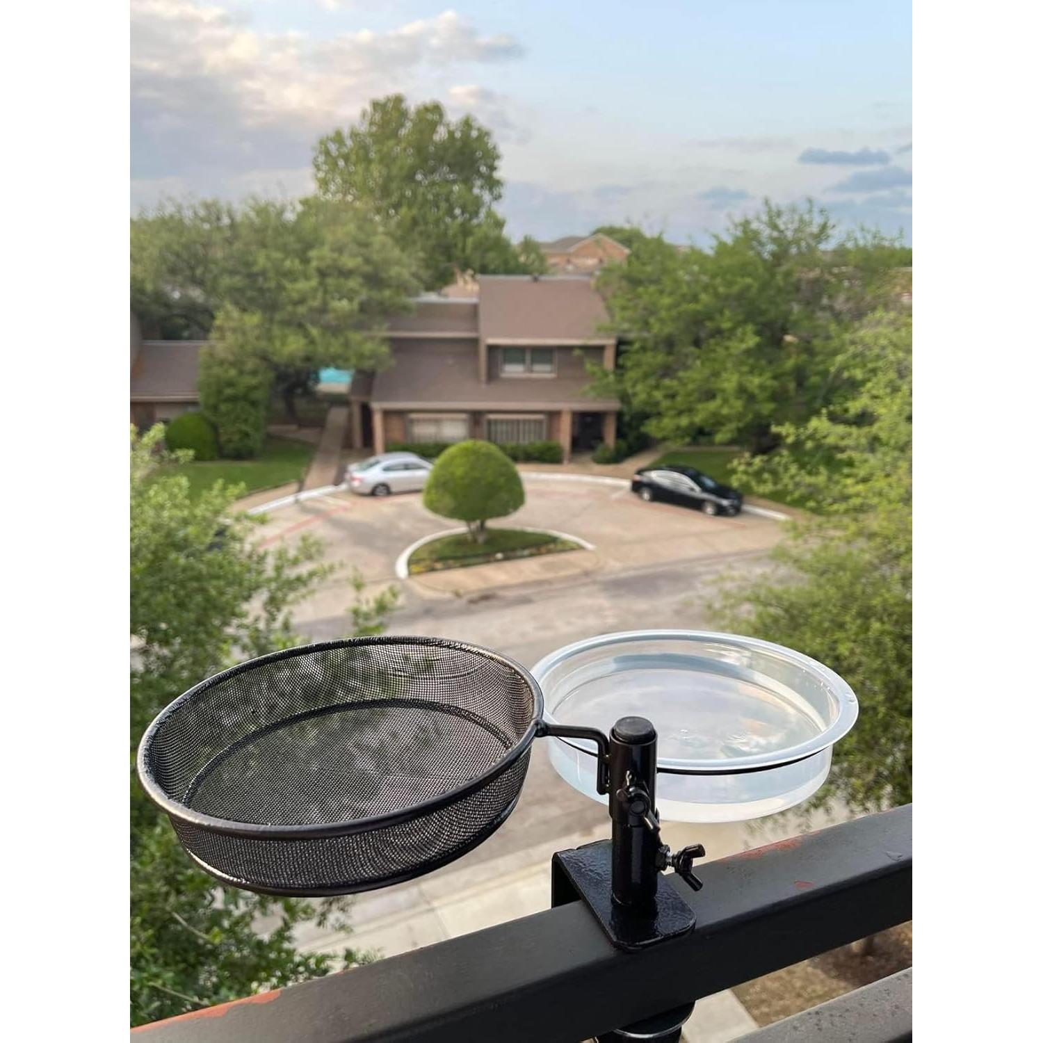 Comedero y Baño para Aves WOWARE con Soporte de Barandilla