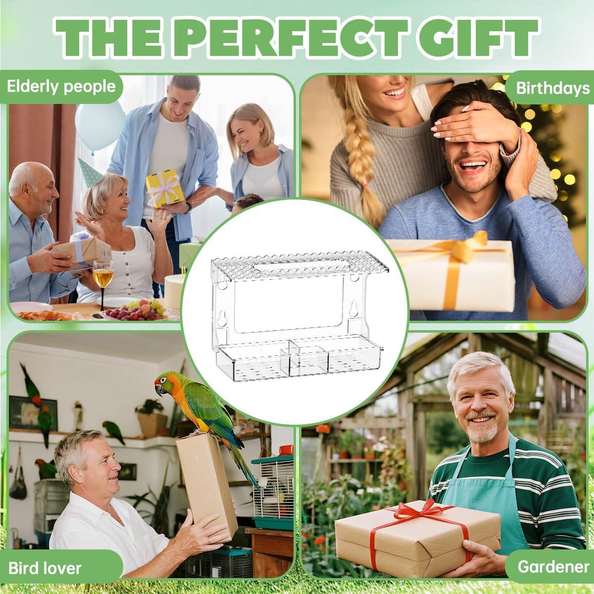 Comedero para Aves Pansente Desmontable con Ventosas 28.4x9.9cm