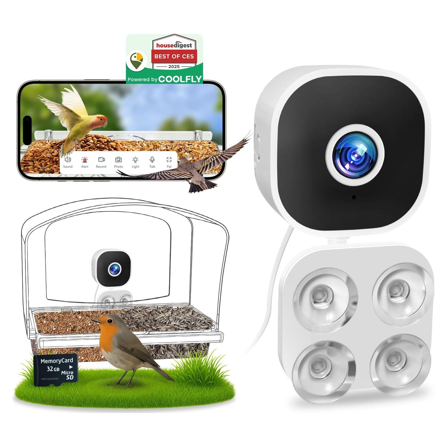 Cámara de Observación de Aves 2K HD Vigytek con Ventosa