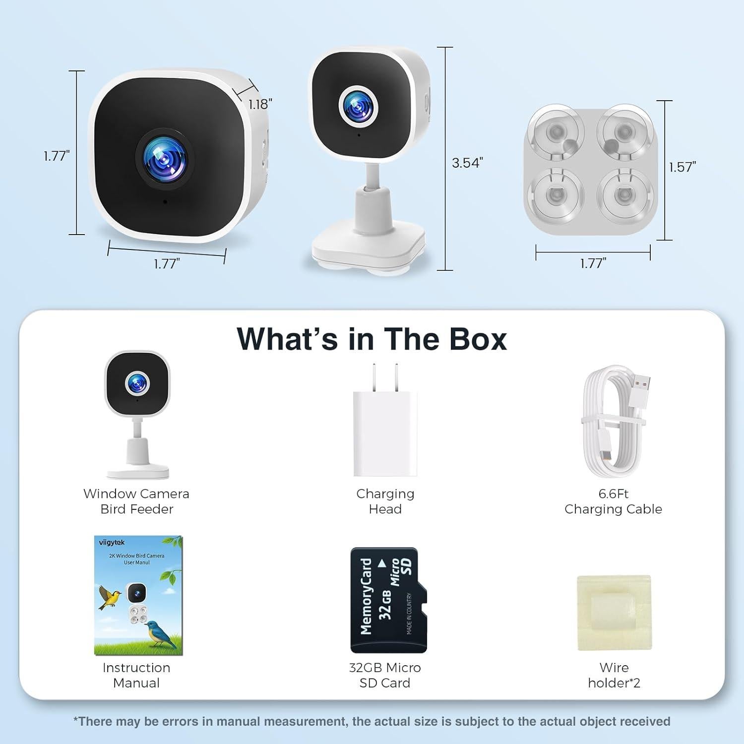 Cámara de Observación de Aves 2K HD Vigytek con Ventosa