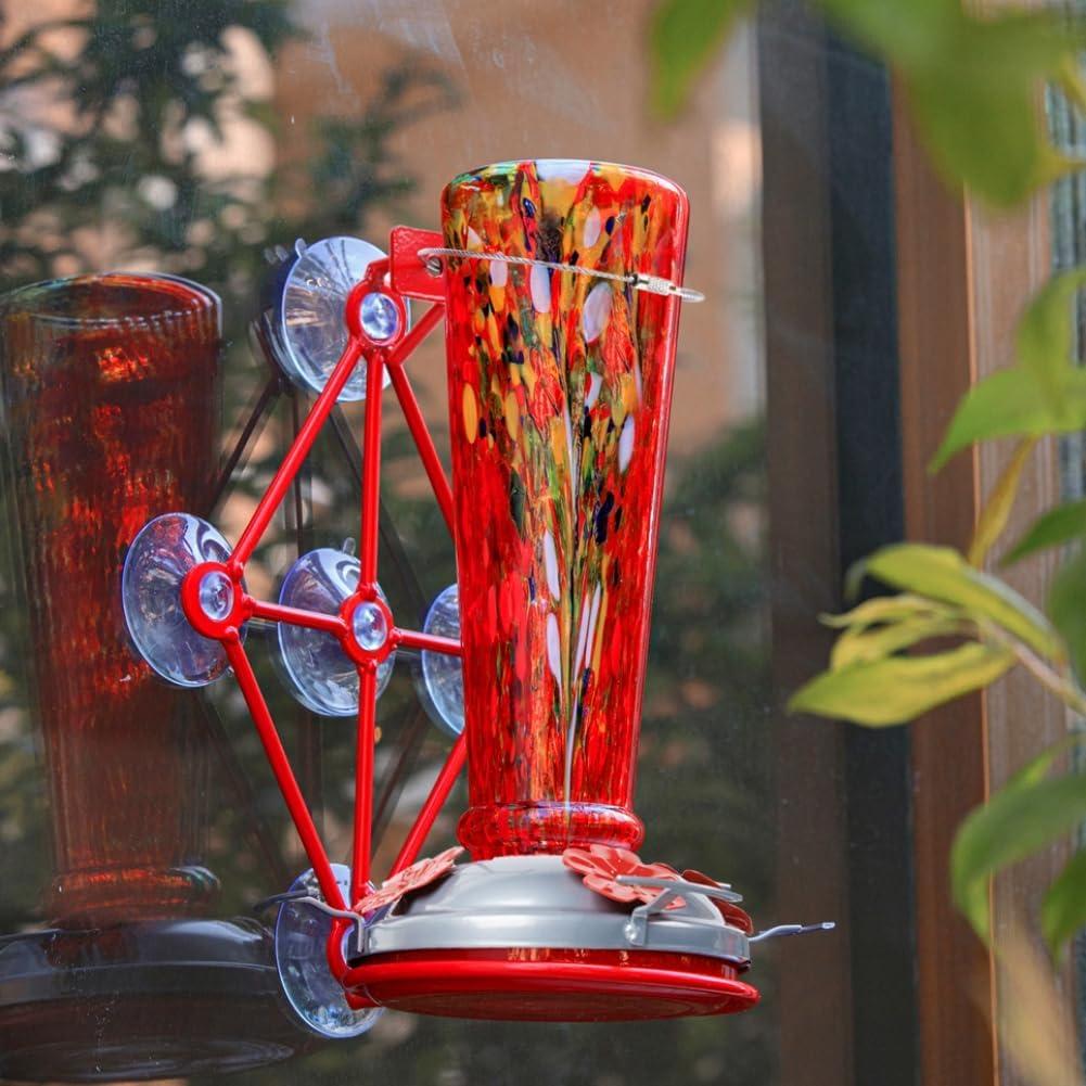 Comedero para Colibríes Casa de Jola 0.47L Vidrio Soplado Rojo