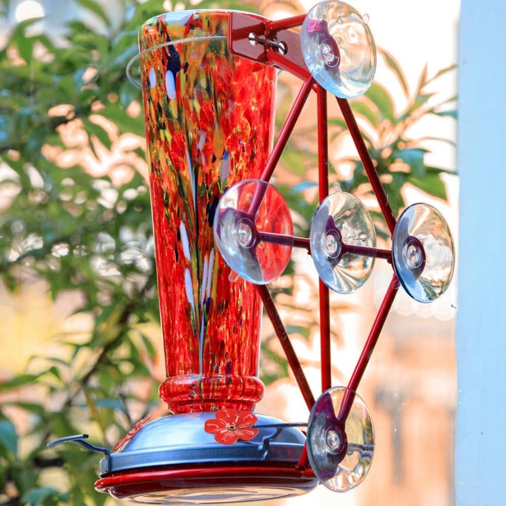 Comedero para Colibríes Casa de Jola 0.47L Vidrio Soplado Rojo