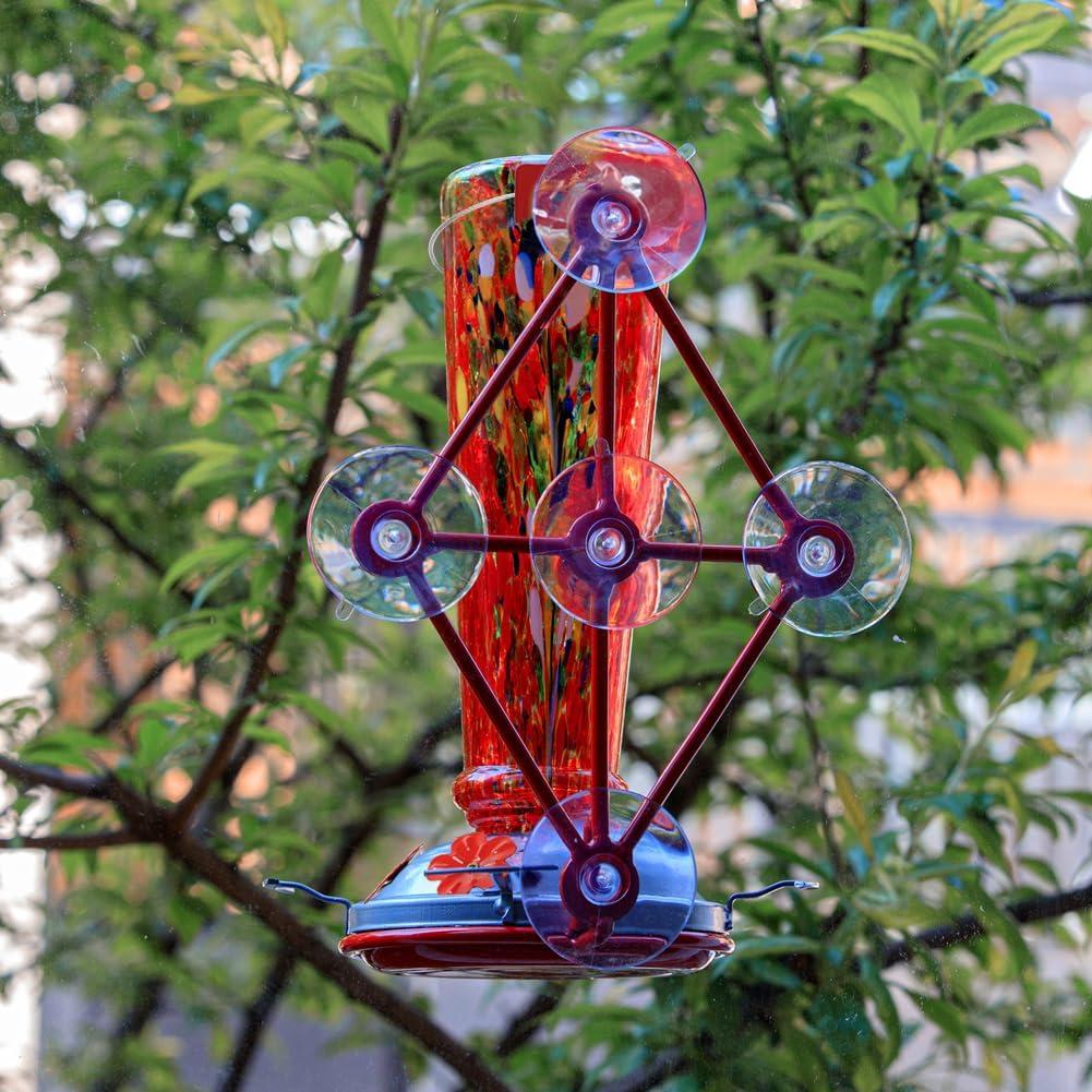 Comedero para Colibríes Casa de Jola 0.47L Vidrio Soplado Rojo