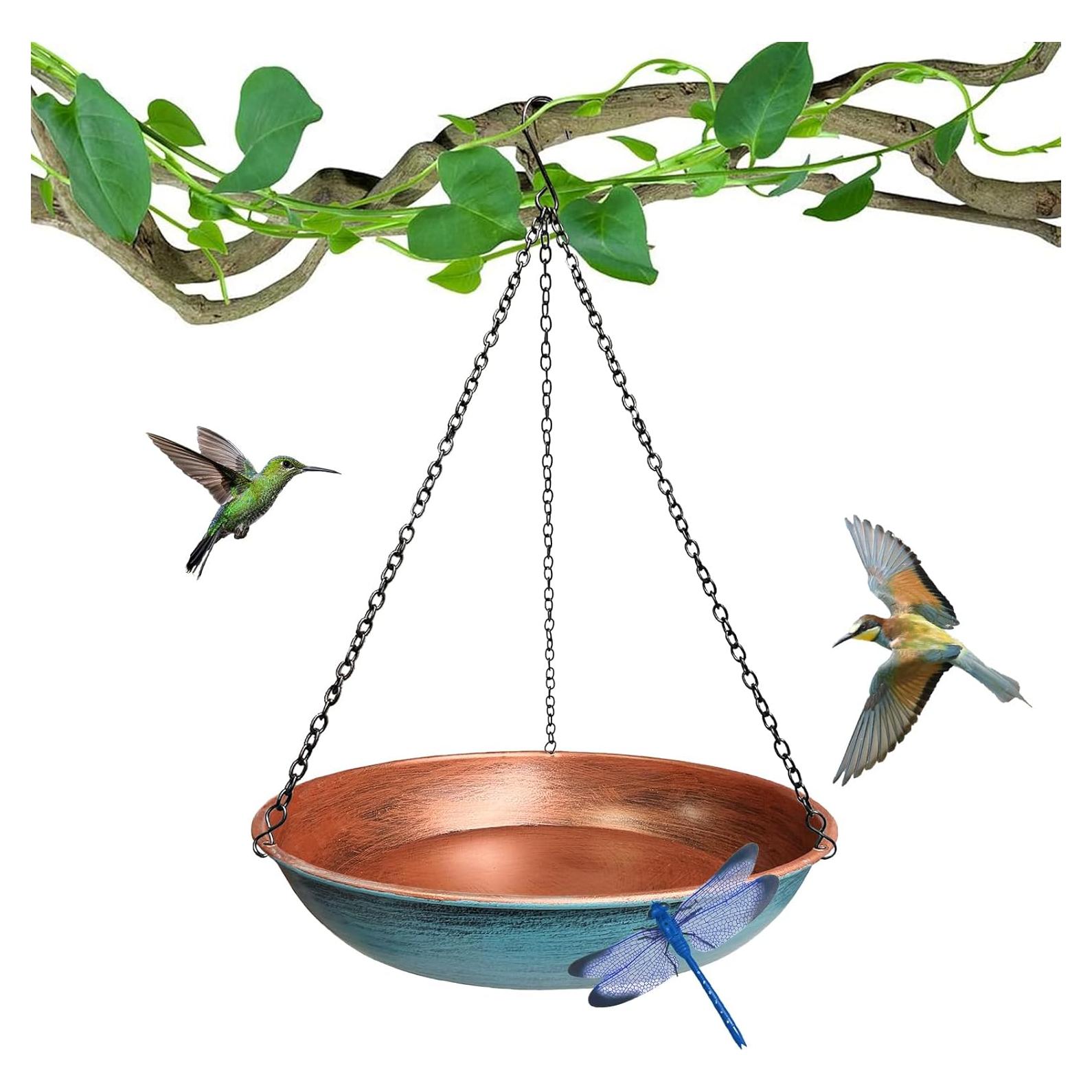 Baño de Aves Colgante WANGIRO 28 cm Cobre Azul Resistente