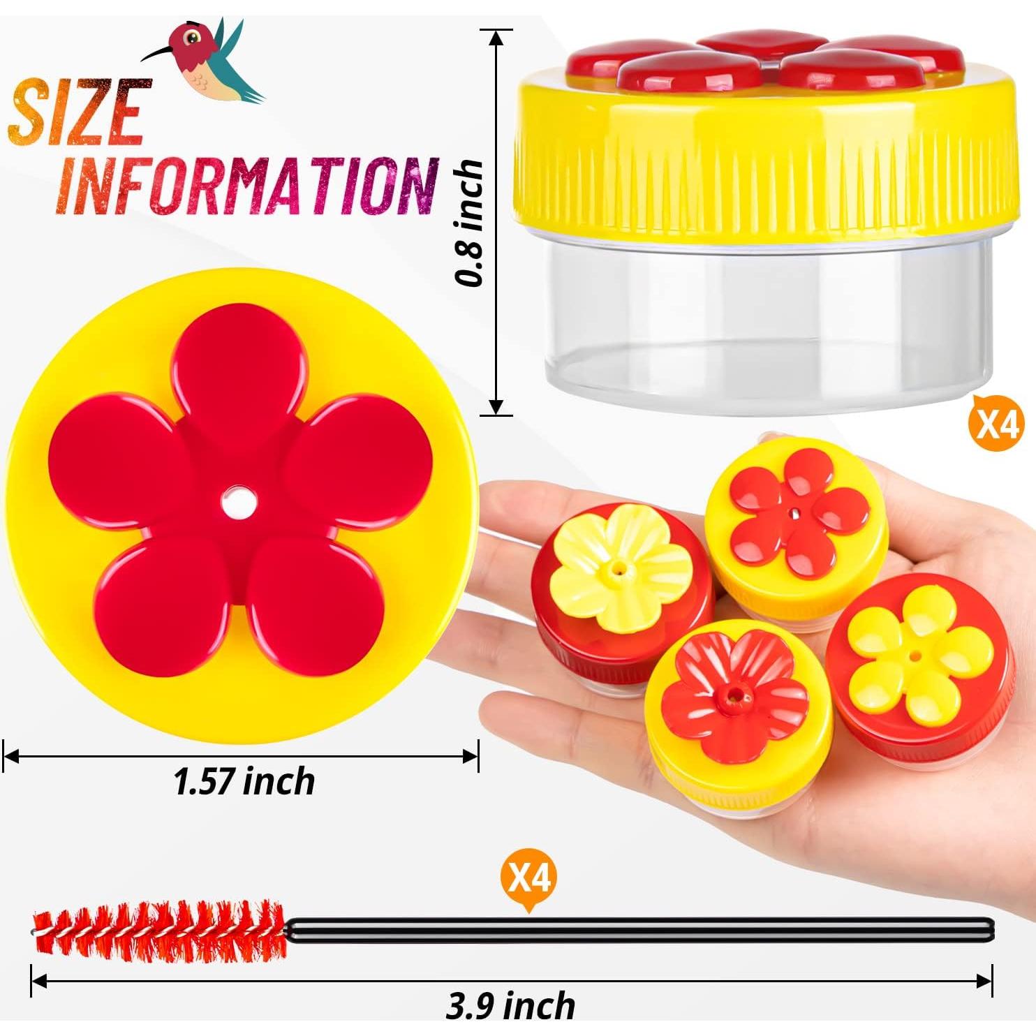 Alimentador de Colibrí de Mano ZHBDMGK 4 Piezas con Cepillo