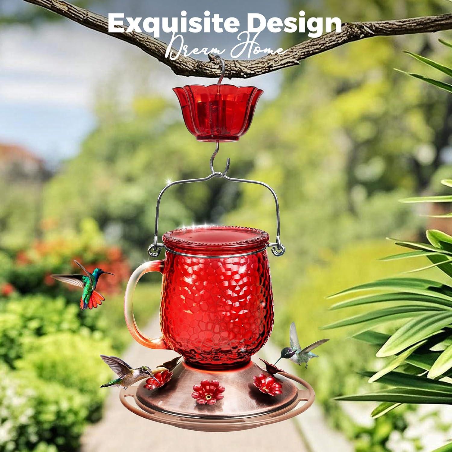 Alimentador de Colibrí de Vidrio Kingsyard 0.45L con 6 Puertos