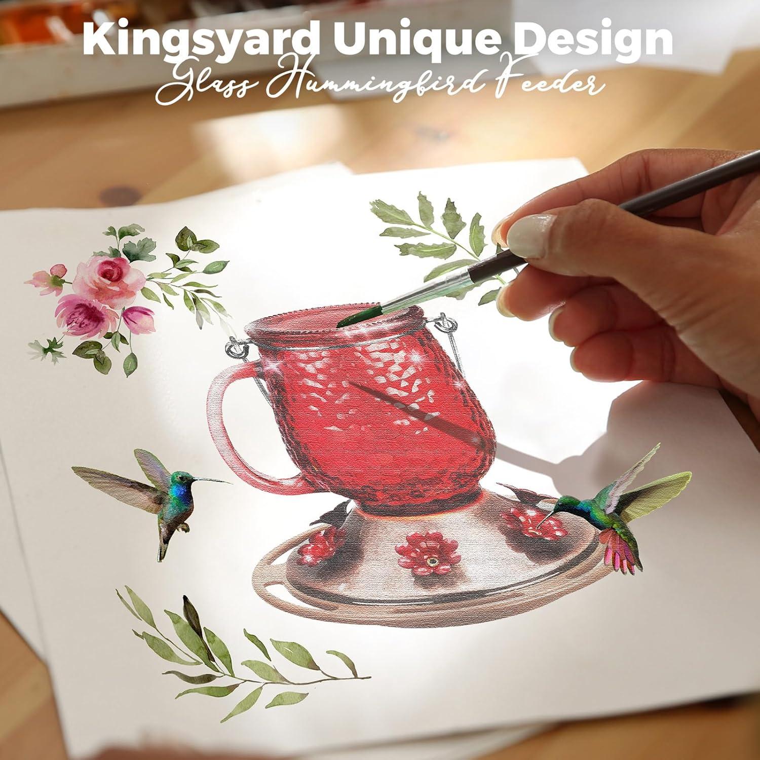 Alimentador de Colibrí de Vidrio Kingsyard 0.45L con 6 Puertos