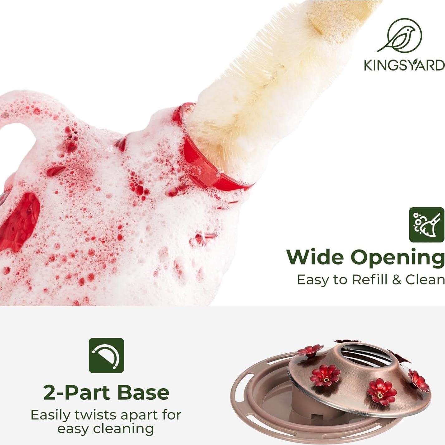 Alimentador de Colibrí de Vidrio Kingsyard 0.45L con 6 Puertos