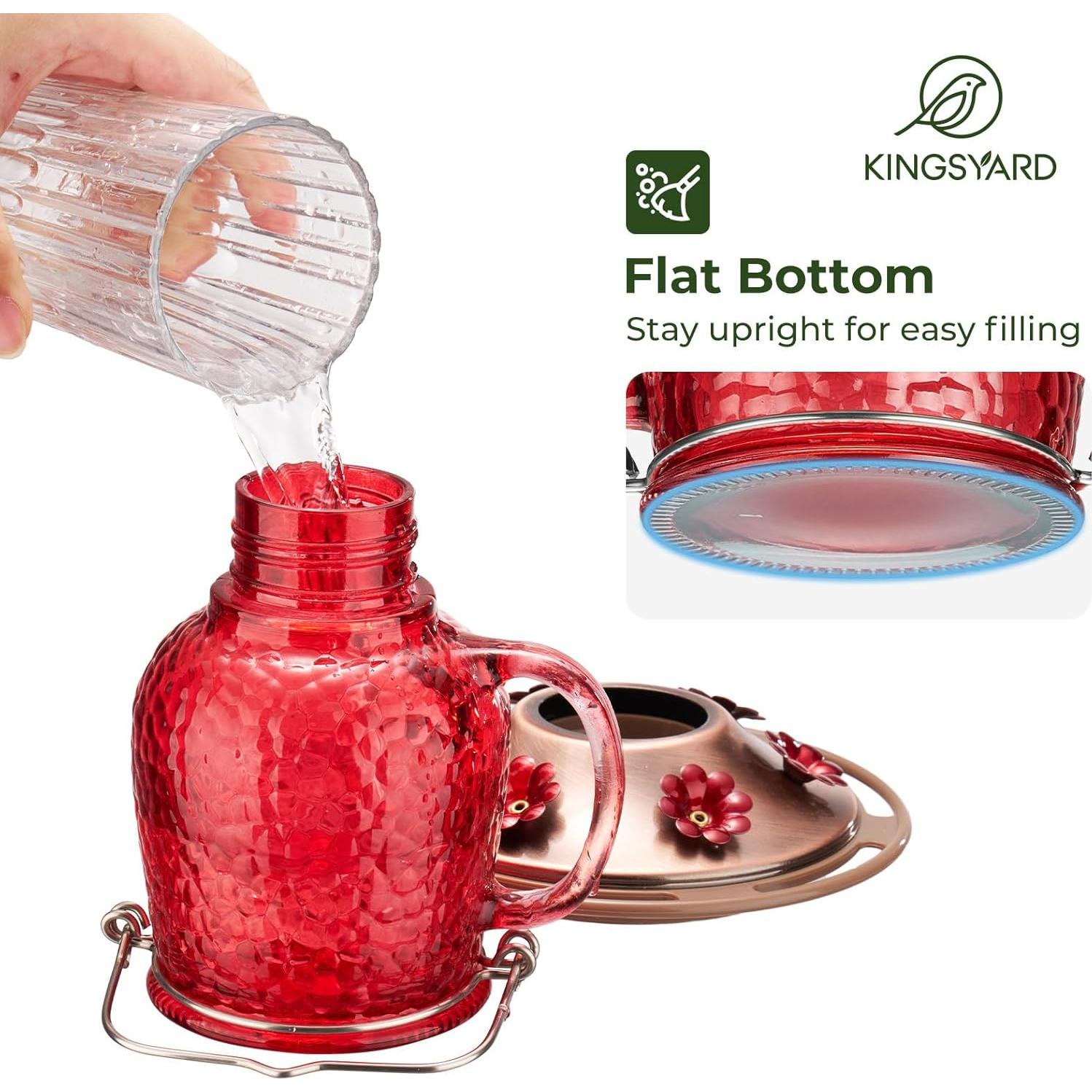 Alimentador de Colibrí de Vidrio Kingsyard 0.45L con 6 Puertos