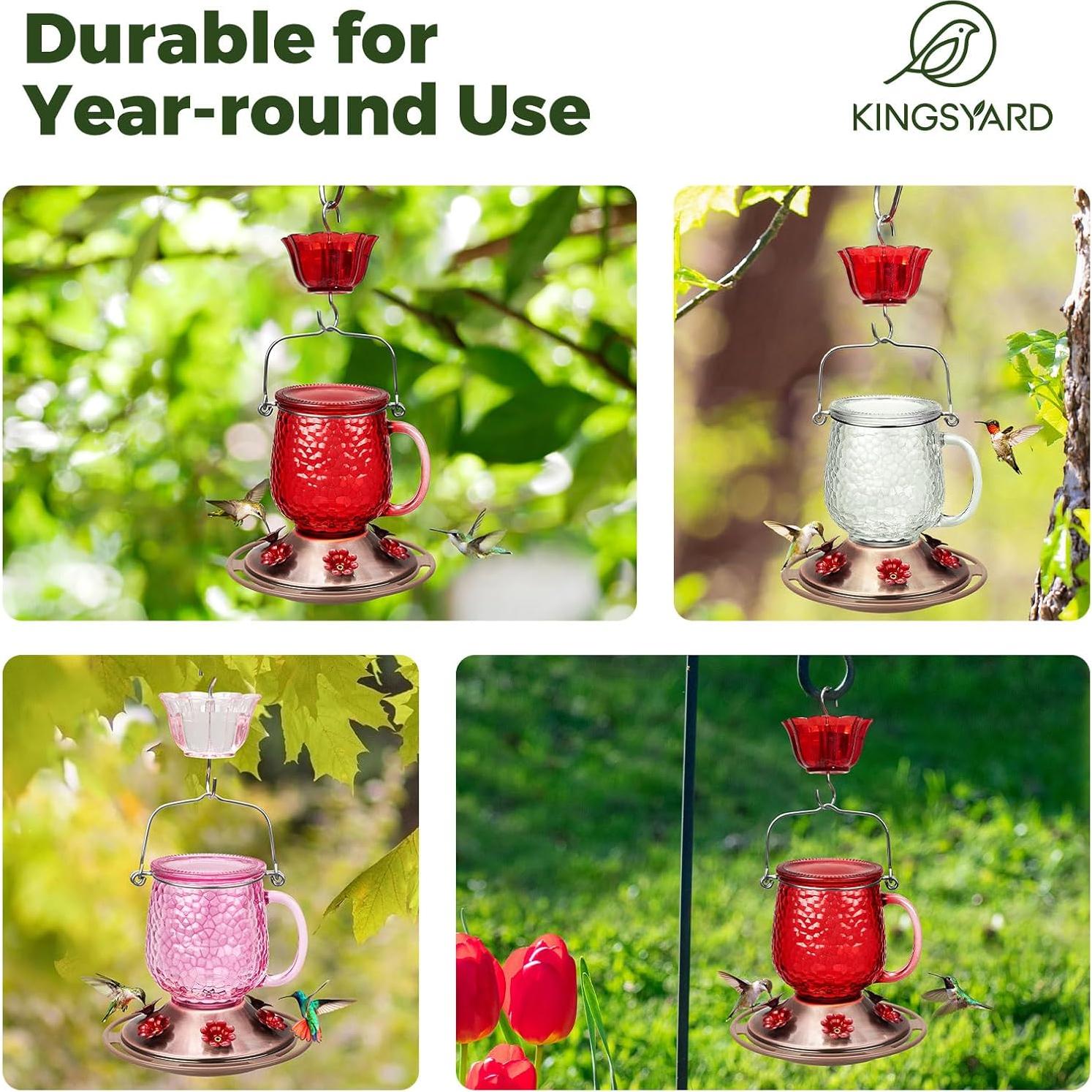 Alimentador de Colibrí de Vidrio Kingsyard 0.45L con 6 Puertos