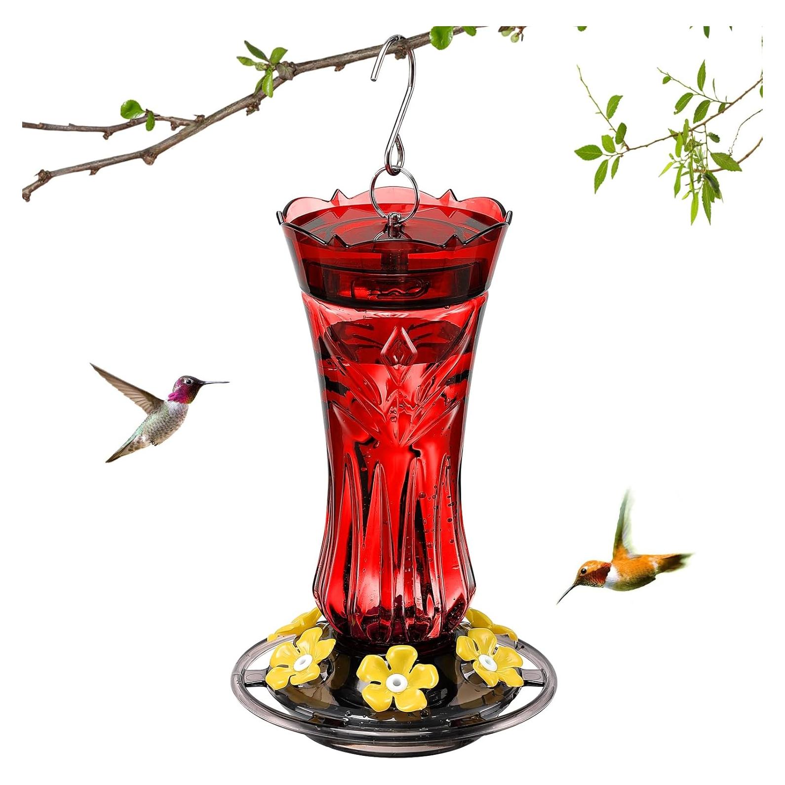 Comedero para Colibríes Jealoeur Rojo 0.51L 6 Puertos Antibacterias