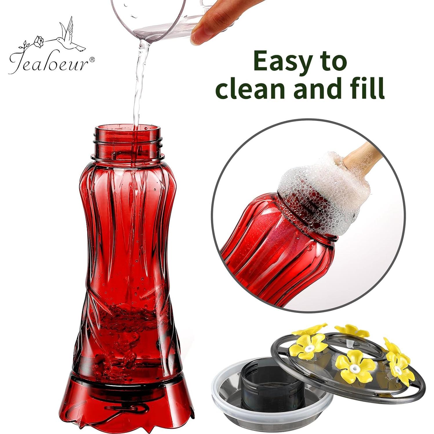 Comedero para Colibríes Jealoeur Rojo 0.51L 6 Puertos Antibacterias