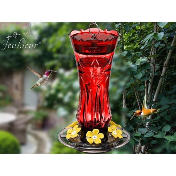 Comedero para Colibríes Jealoeur Rojo 0.51L 6 Puertos Antibacterias