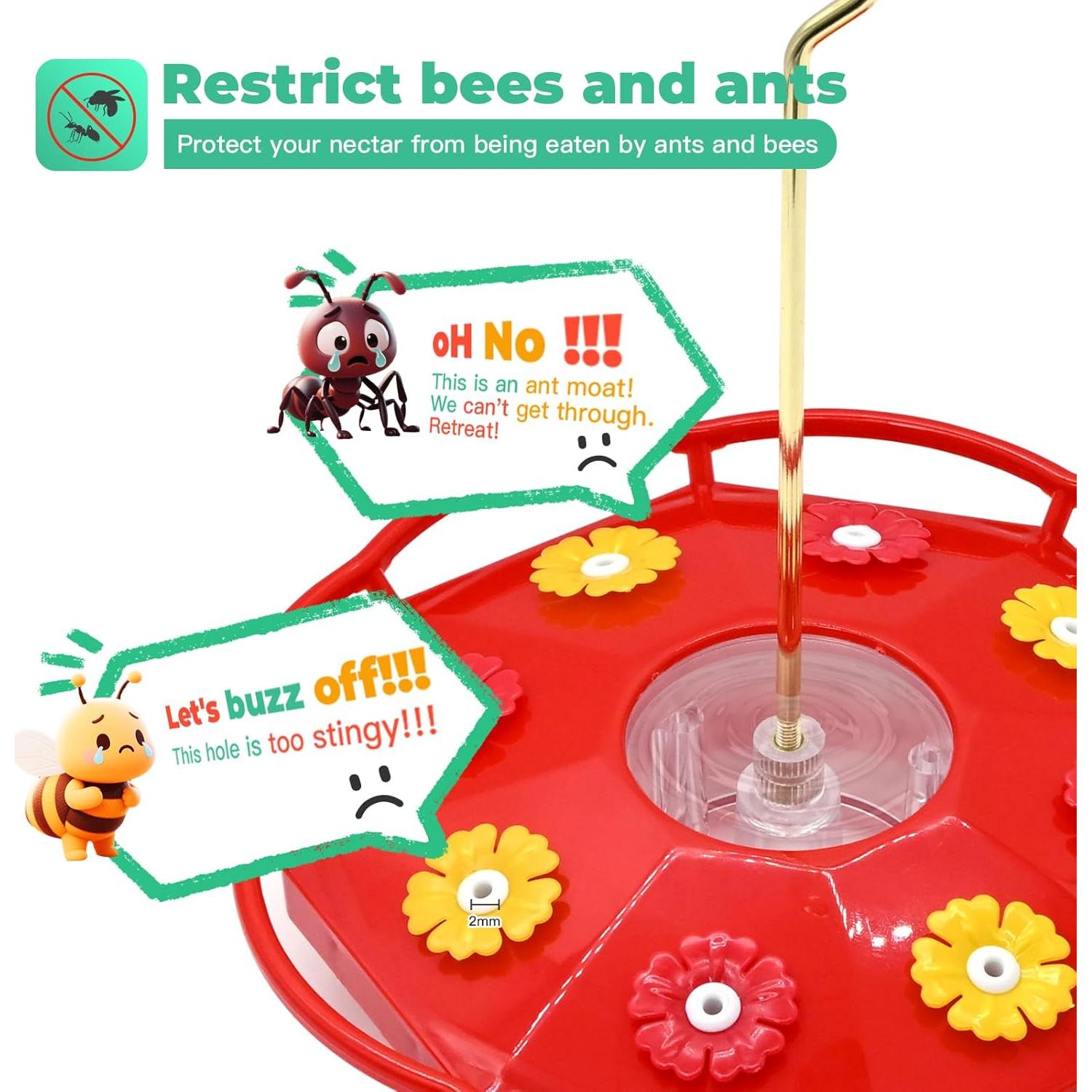 Comedero para Colibríes PATRISARD 12 oz Rojo Antiaabejas