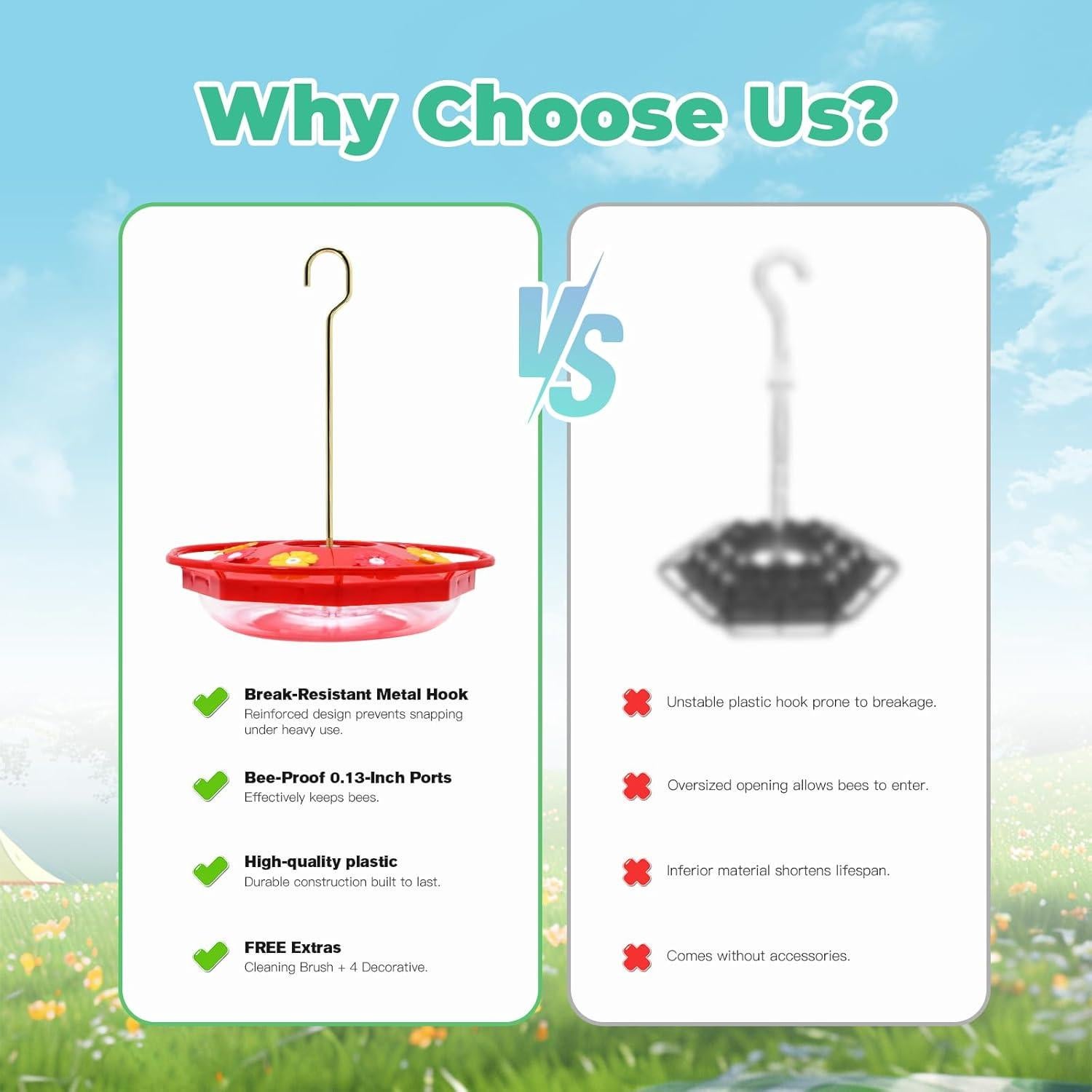 Comedero para Colibríes PATRISARD 12 oz Rojo Antiaabejas